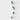 a series of small, white, snow-like objects arranged in a vertical line on a plain white background.