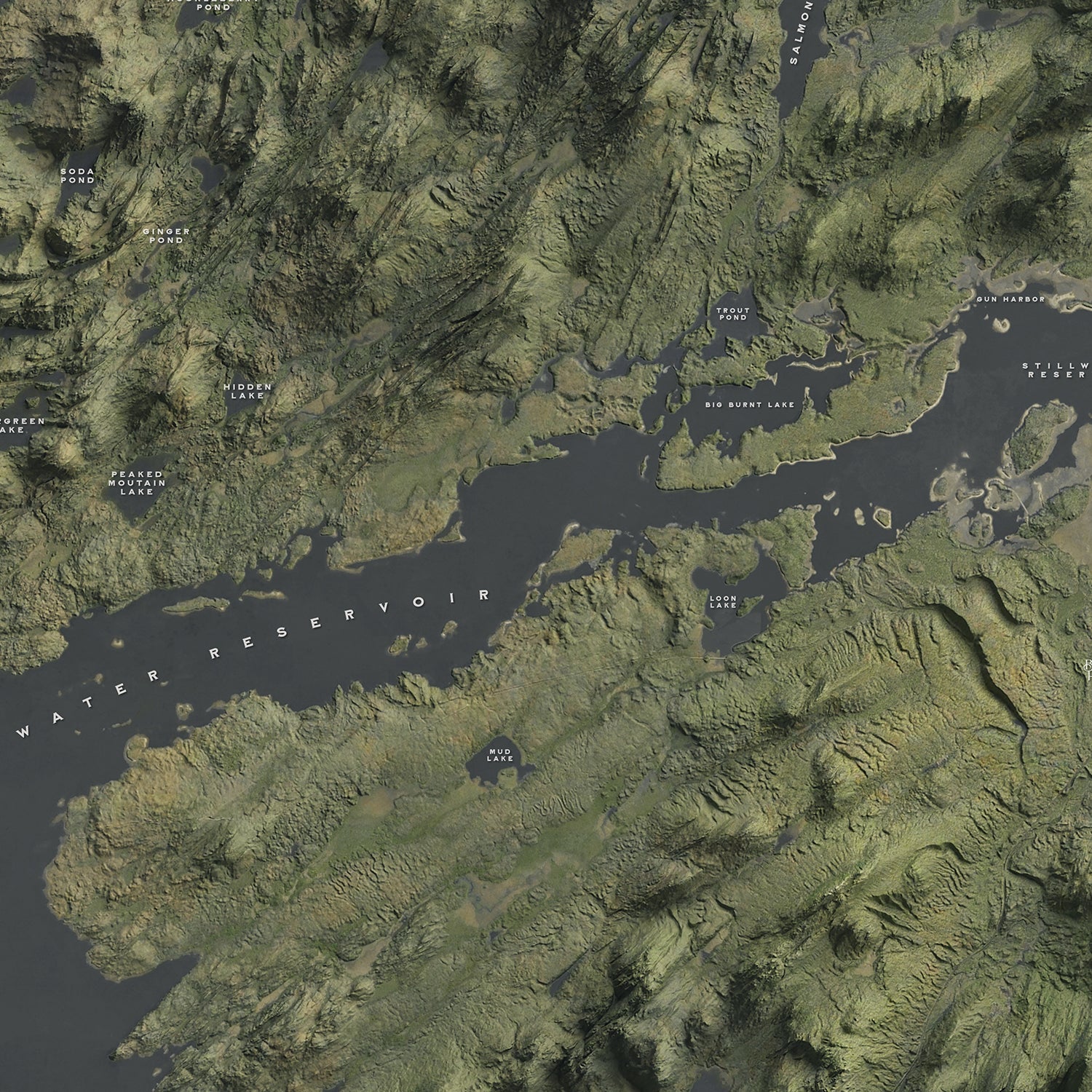 Stillwater Reservoir Map - The East of Nowhere World Atlas