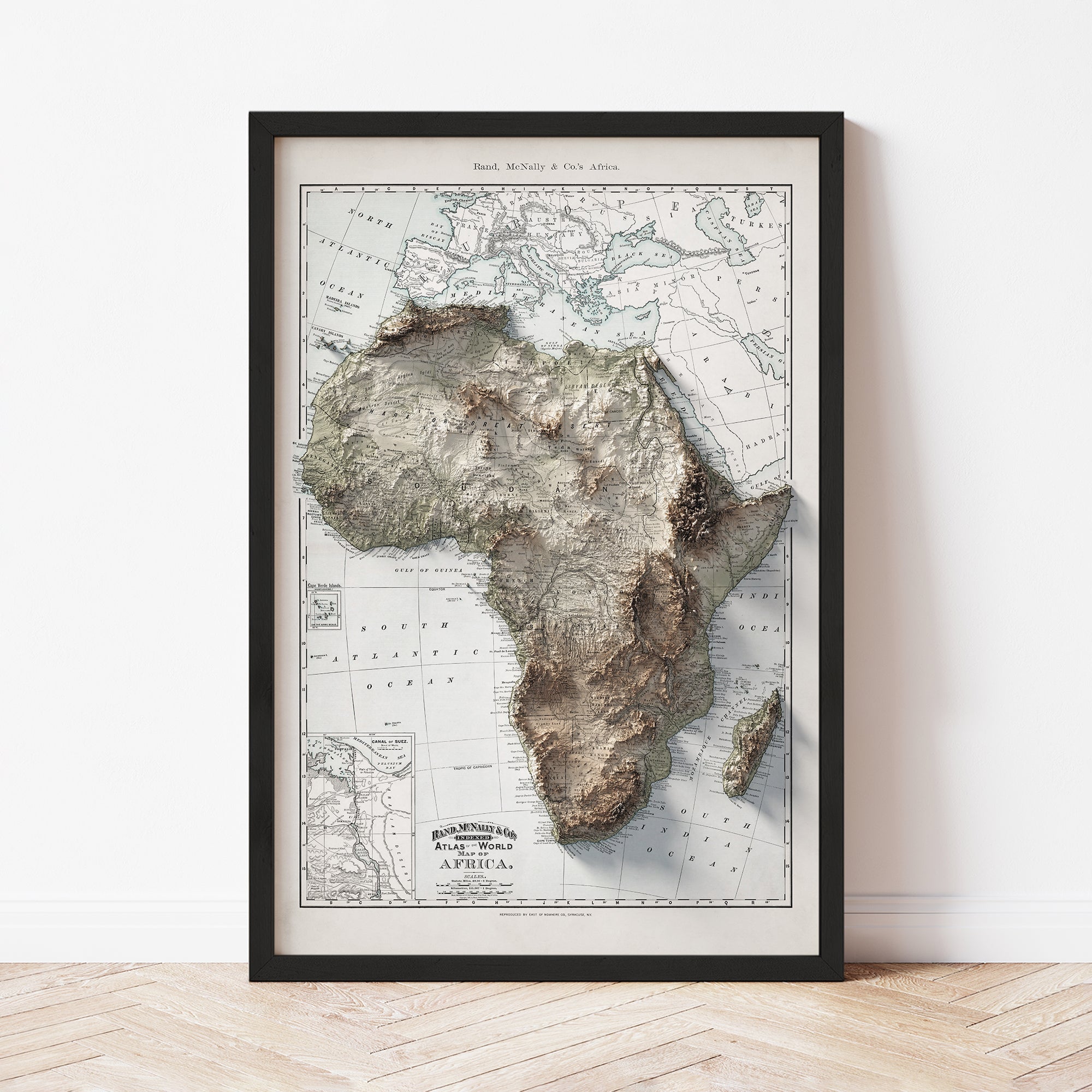 Africa - Vintage Shaded Relief Map (1892)
