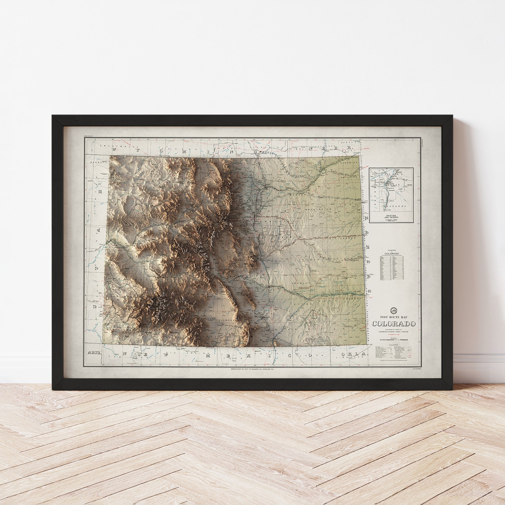 Colorado - Vintage Shaded Relief Map (1942)