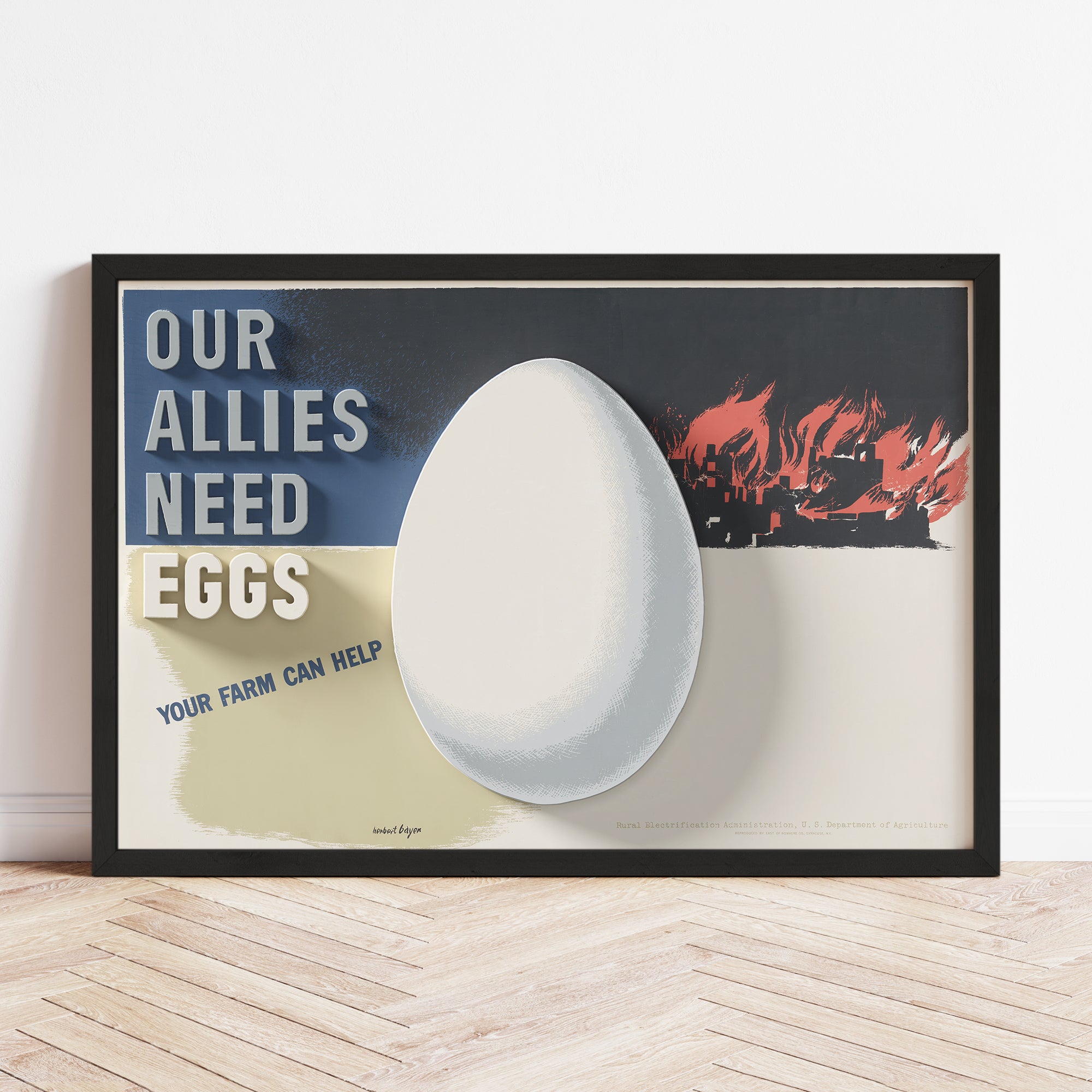 Our Allies Need Eggs (1943) - Retro Art Print