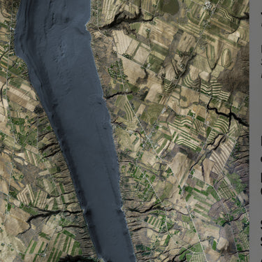 Skaneateles Lake, New York Satellite Bathymetric Map with Legend