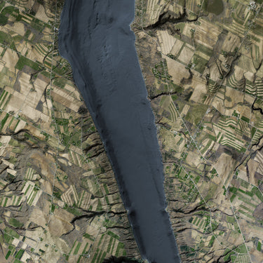 Skaneateles Lake, New York Satellite Bathymetric Map, No Text