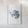 The image is a framed artwork depicting a map of Antarctica.