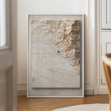 a map of the United States, along with a roll of paper and a tube of paper, all set against a white background.