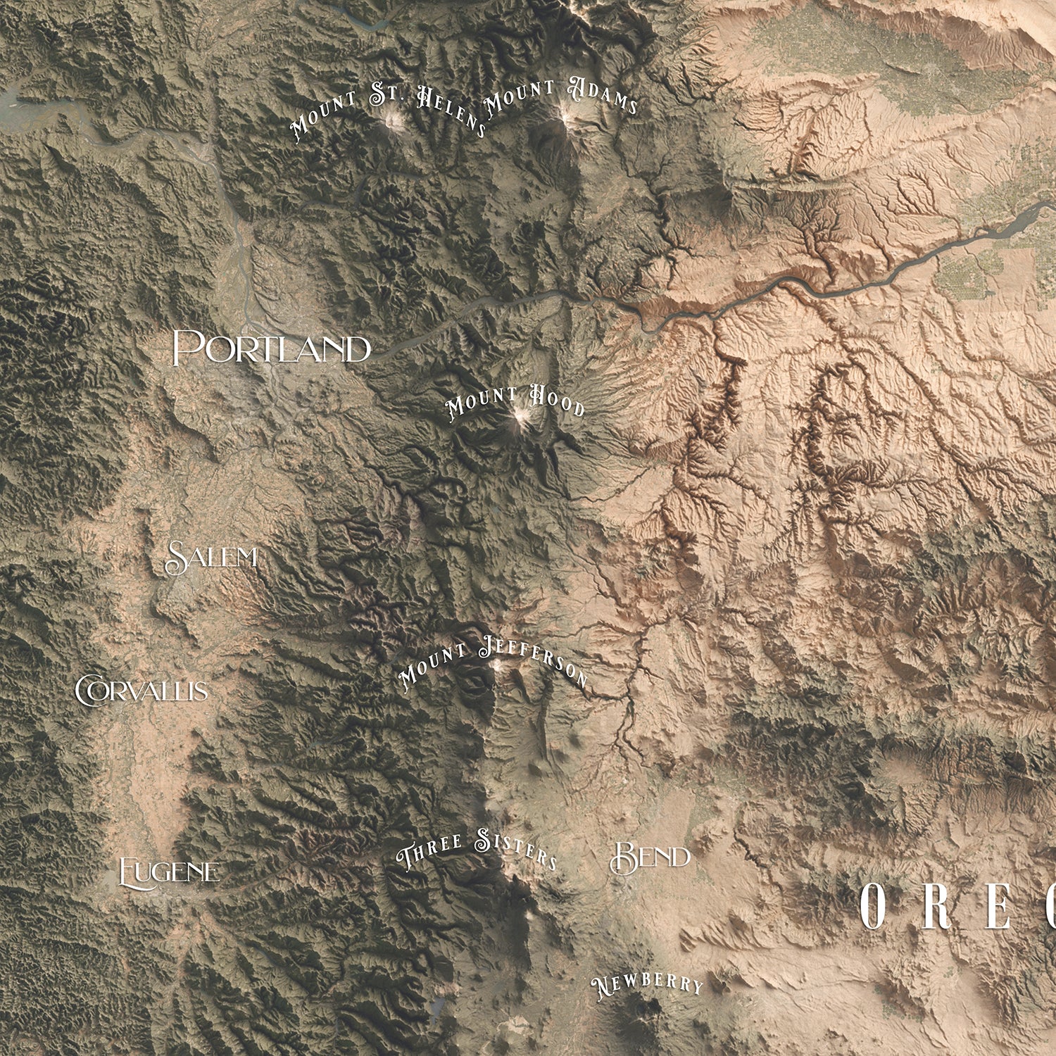 The Cascade Range Map - The East of Nowhere World Atlas