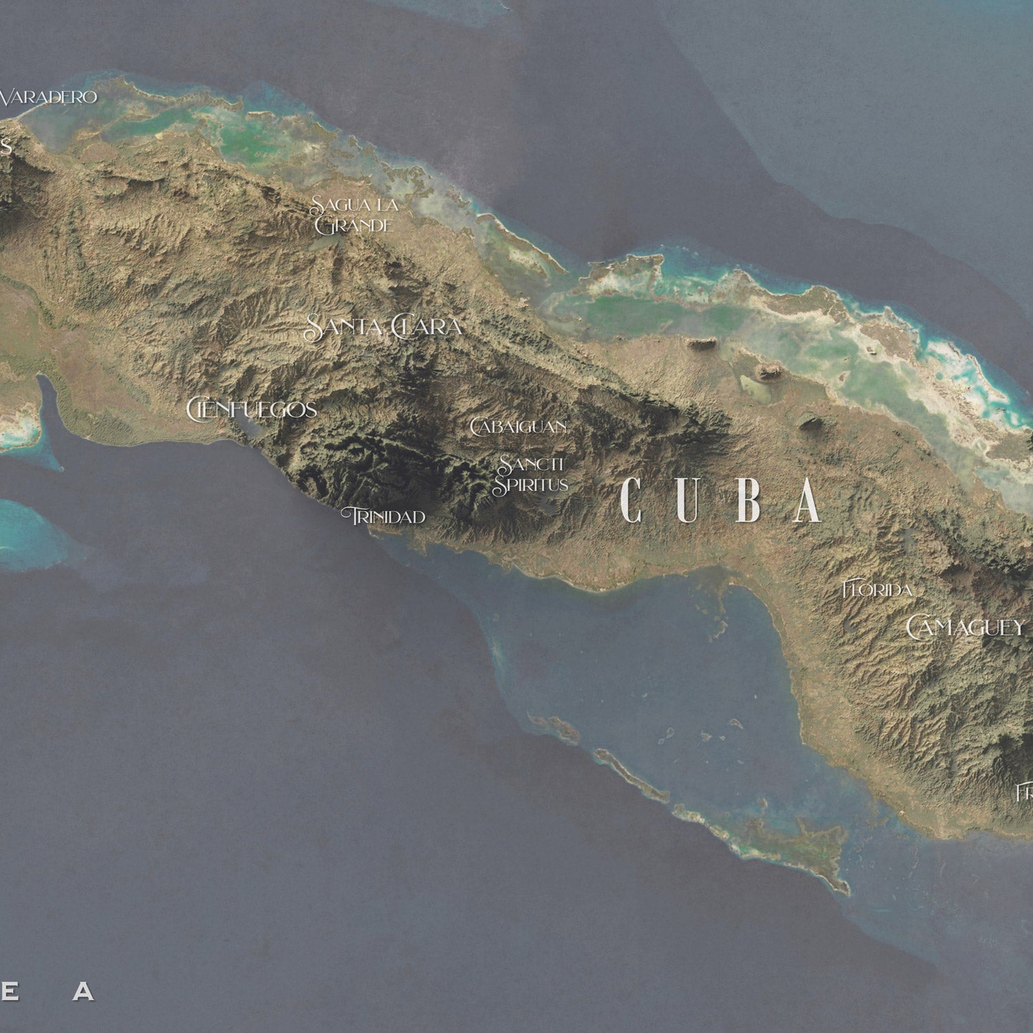 Cuba Map - The East of Nowhere World Atlas