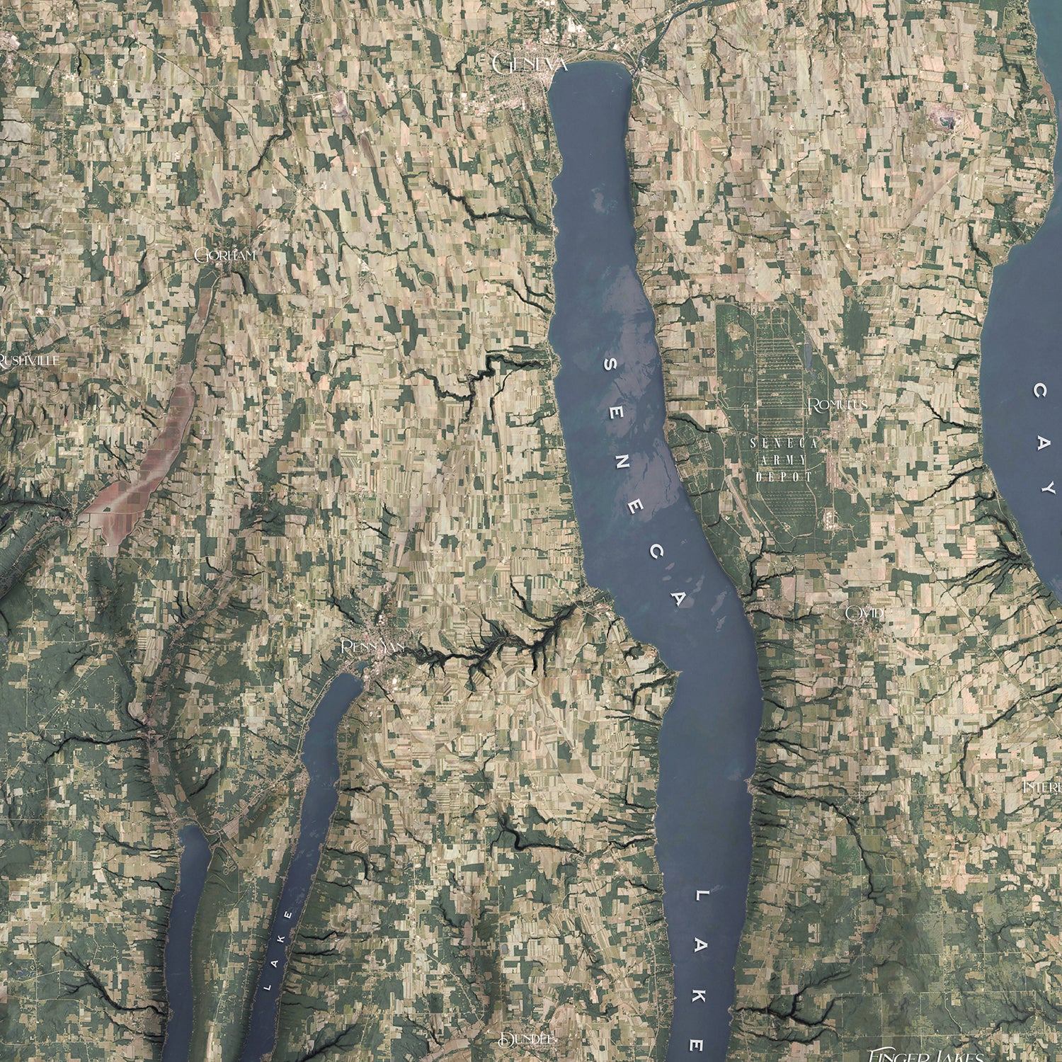 Finger Lakes, New York Map - The East of Nowhere World Atlas