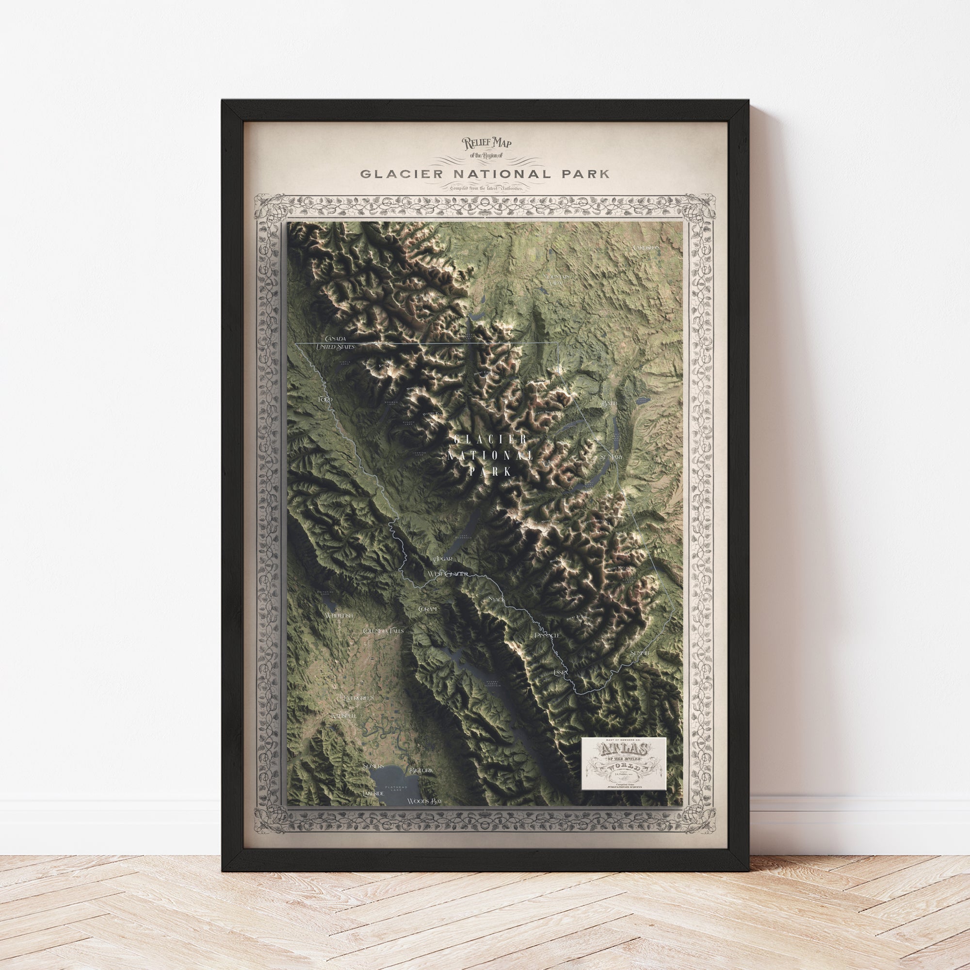 Glacier National Park Map - The East of Nowhere World Atlas