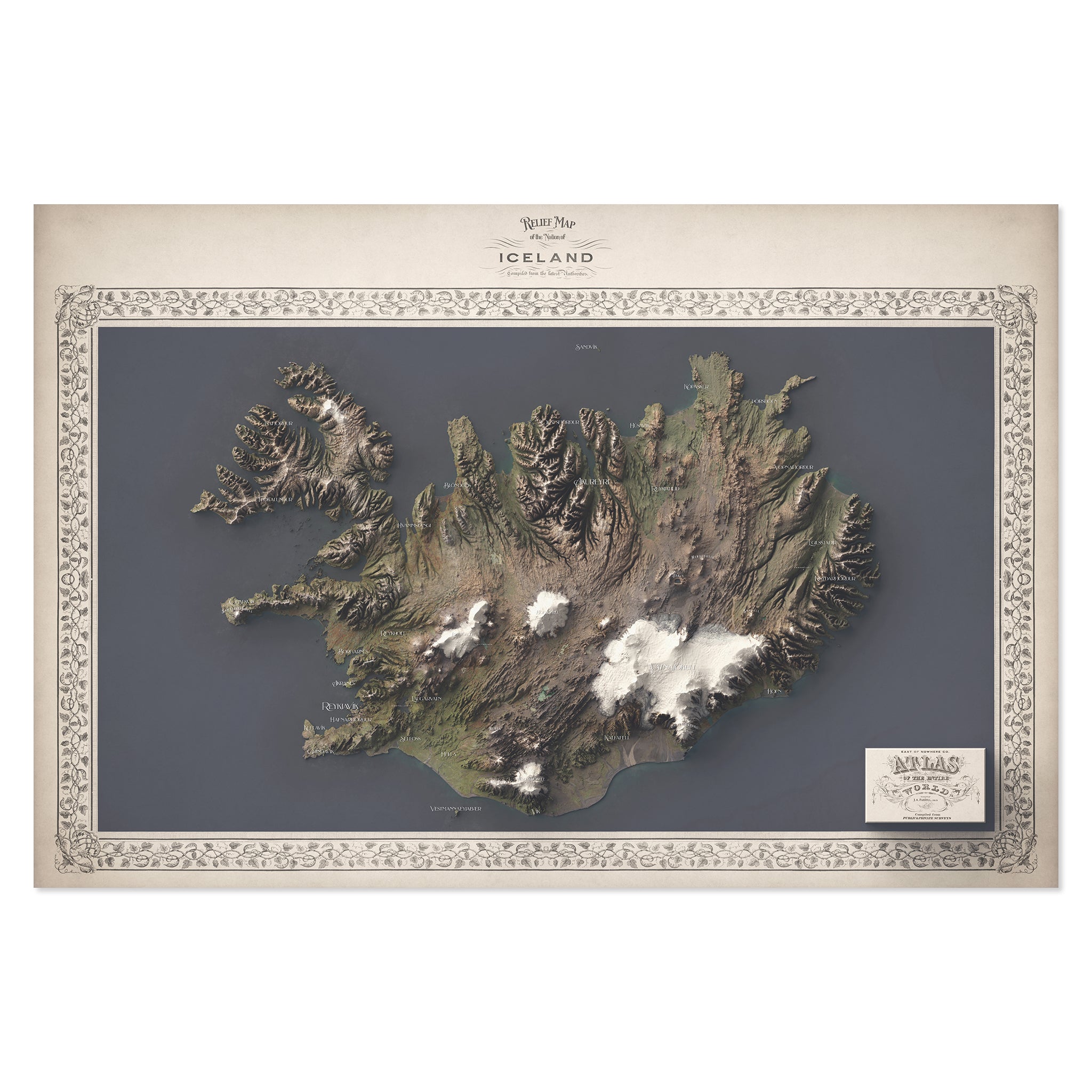 Elevation Map of Iceland | EON Topographic Atlas – East Of Nowhere