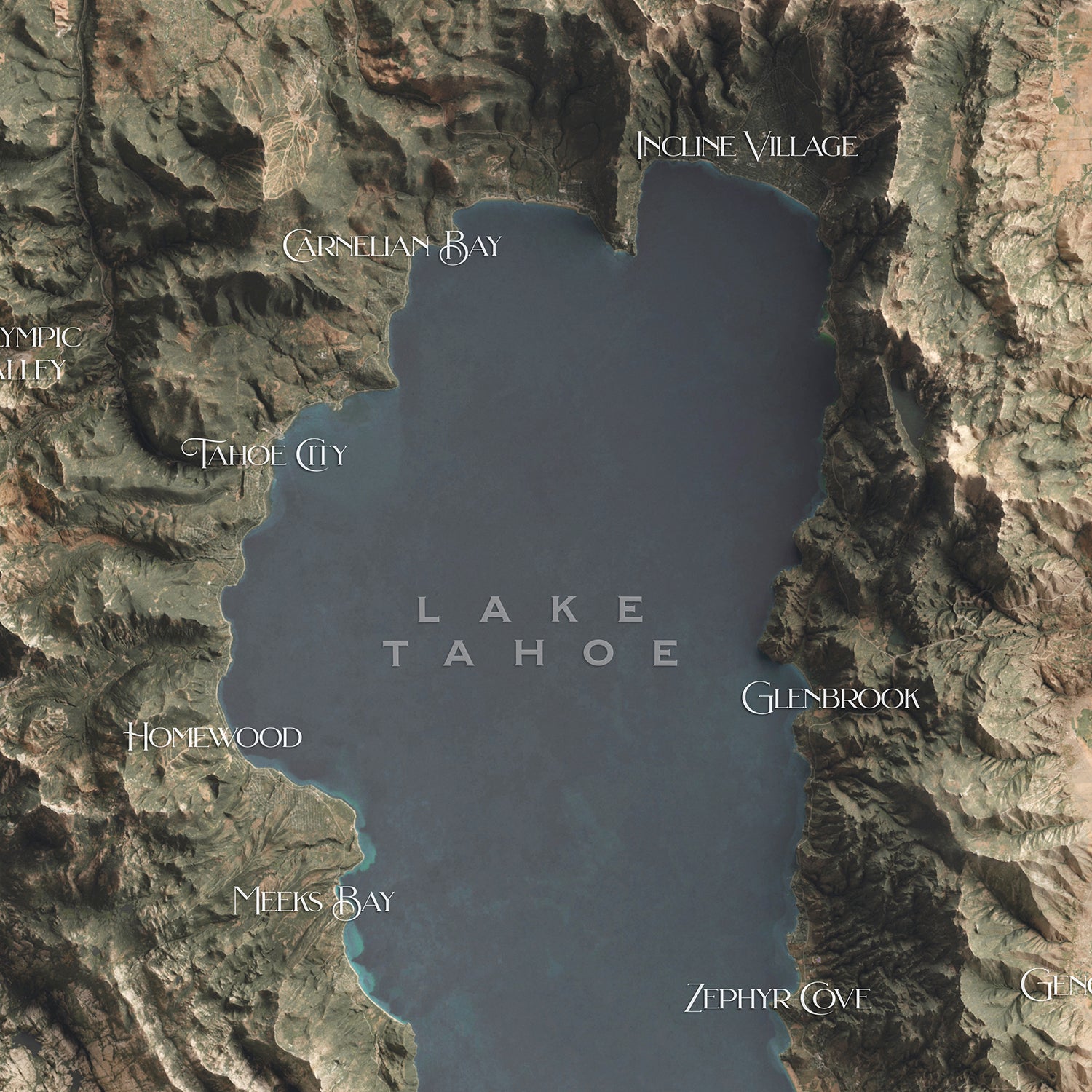 Lake Tahoe Map - The East of Nowhere World Atlas