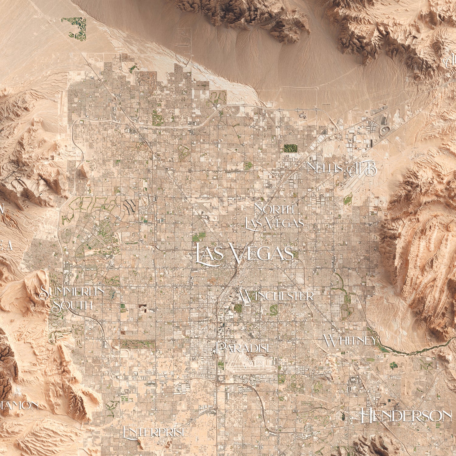 Las Vegas, Nevada Map - The East of Nowhere World Atlas