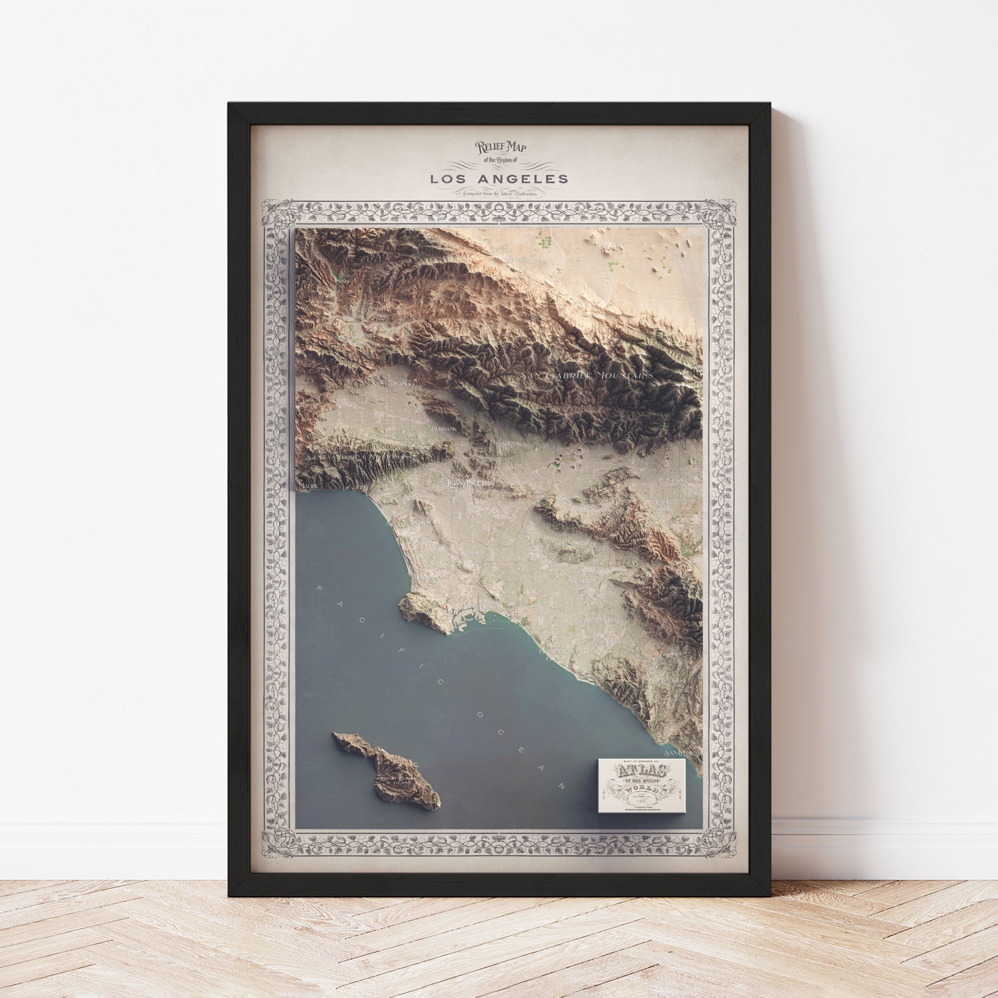Los Angeles, California Map - The East of Nowhere World Atlas