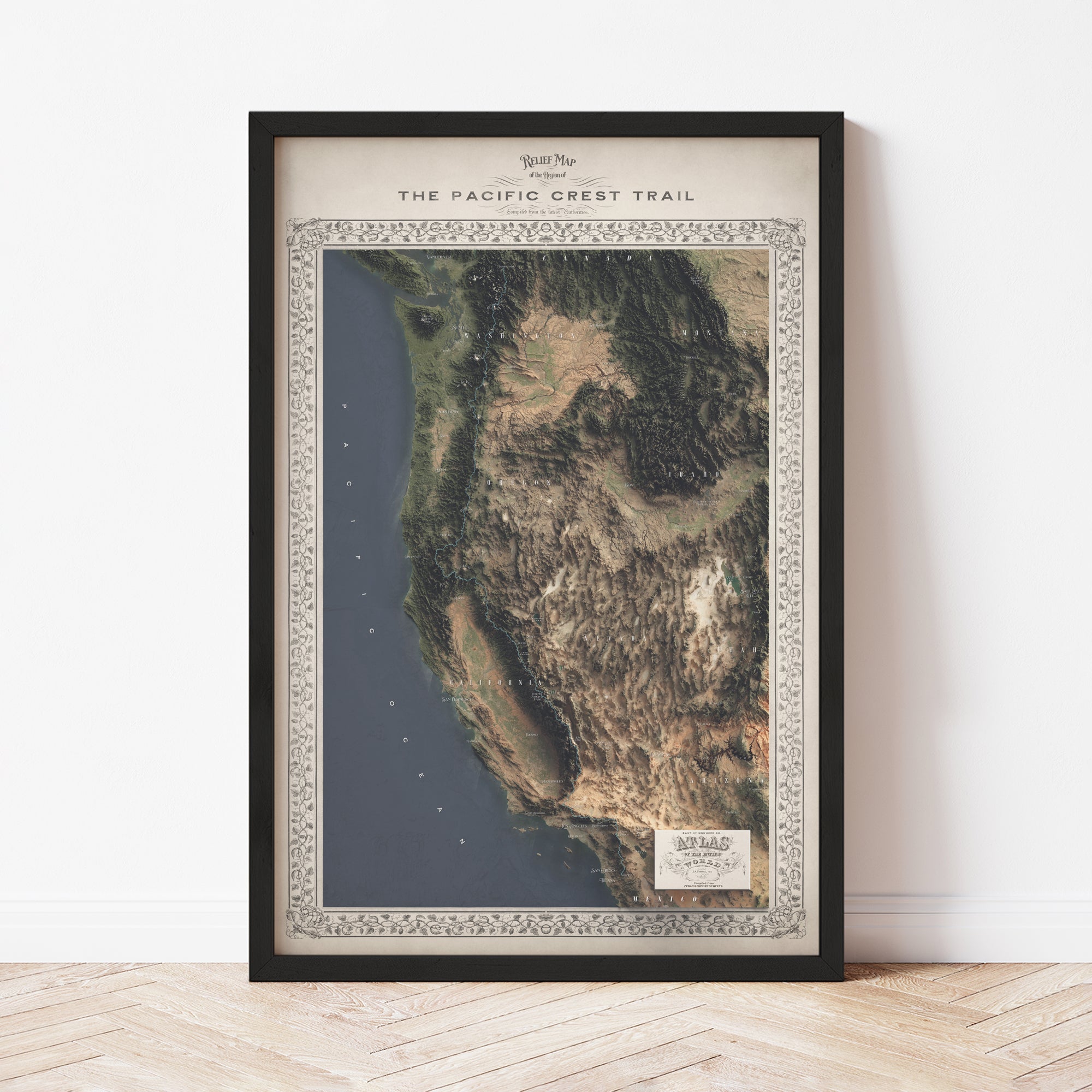 Pacific Crest Trail Map - The East of Nowhere World Atlas