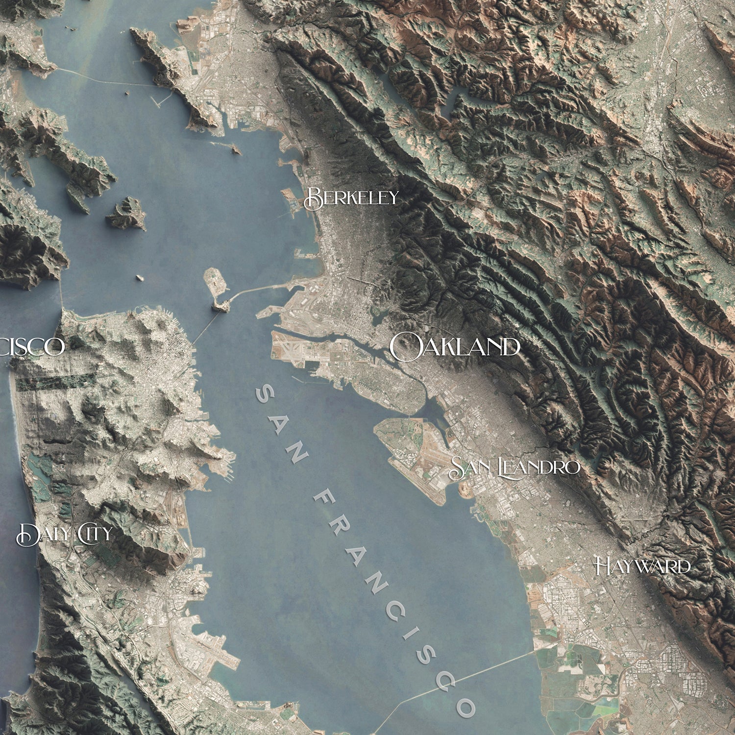 San Francisco Bay, California - The East of Nowhere World Atlas