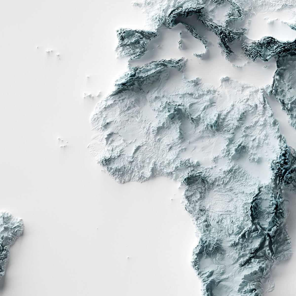 World, Mercator Projection (Minimalist)