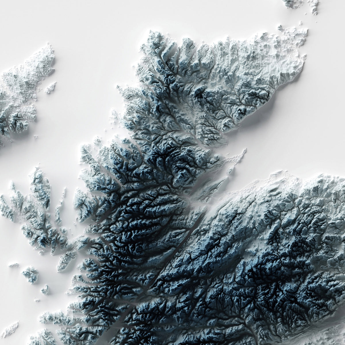 Scotland Shaded Relief Map | Topographic Wall Art – East Of Nowhere