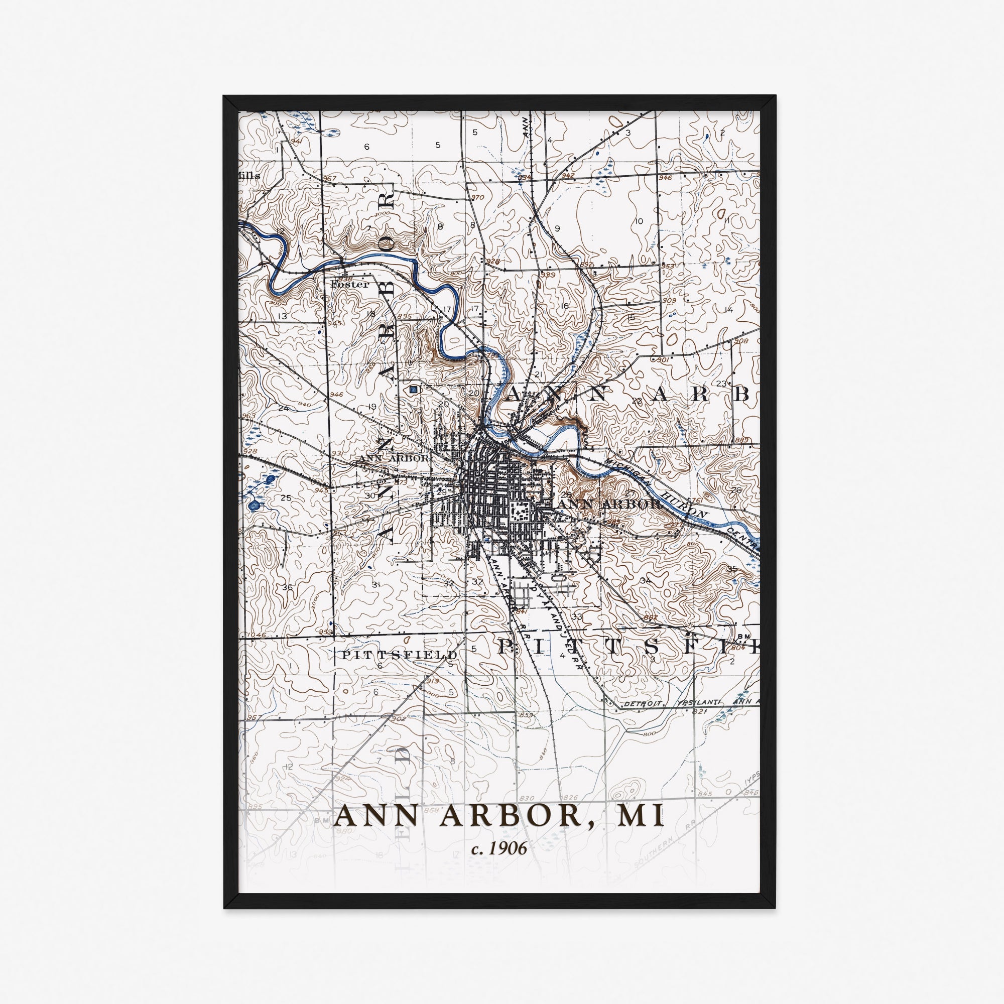 Ann Arbor, MI - 1906 Topographic Map