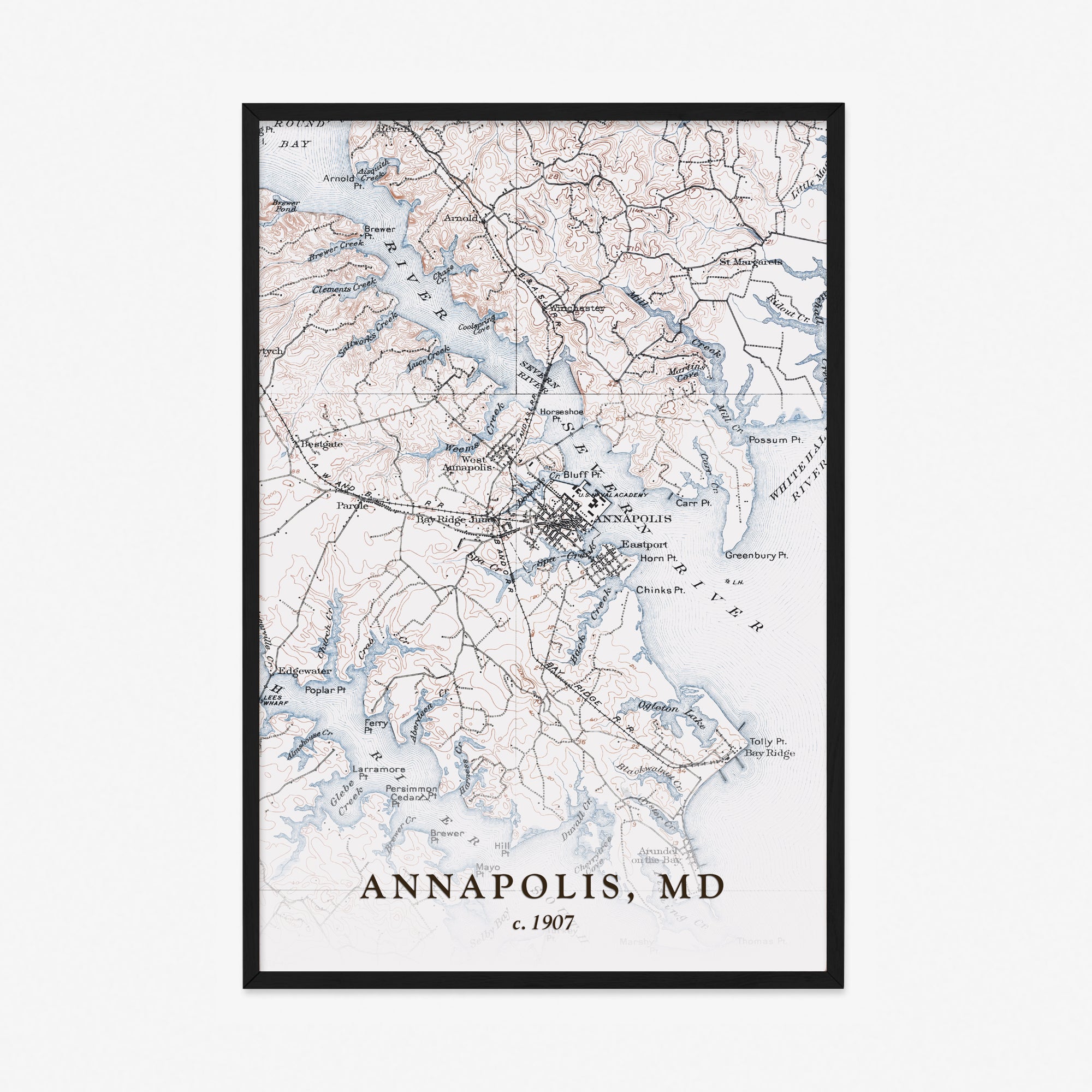 Annapolis, MD - 1907 Topographic Map