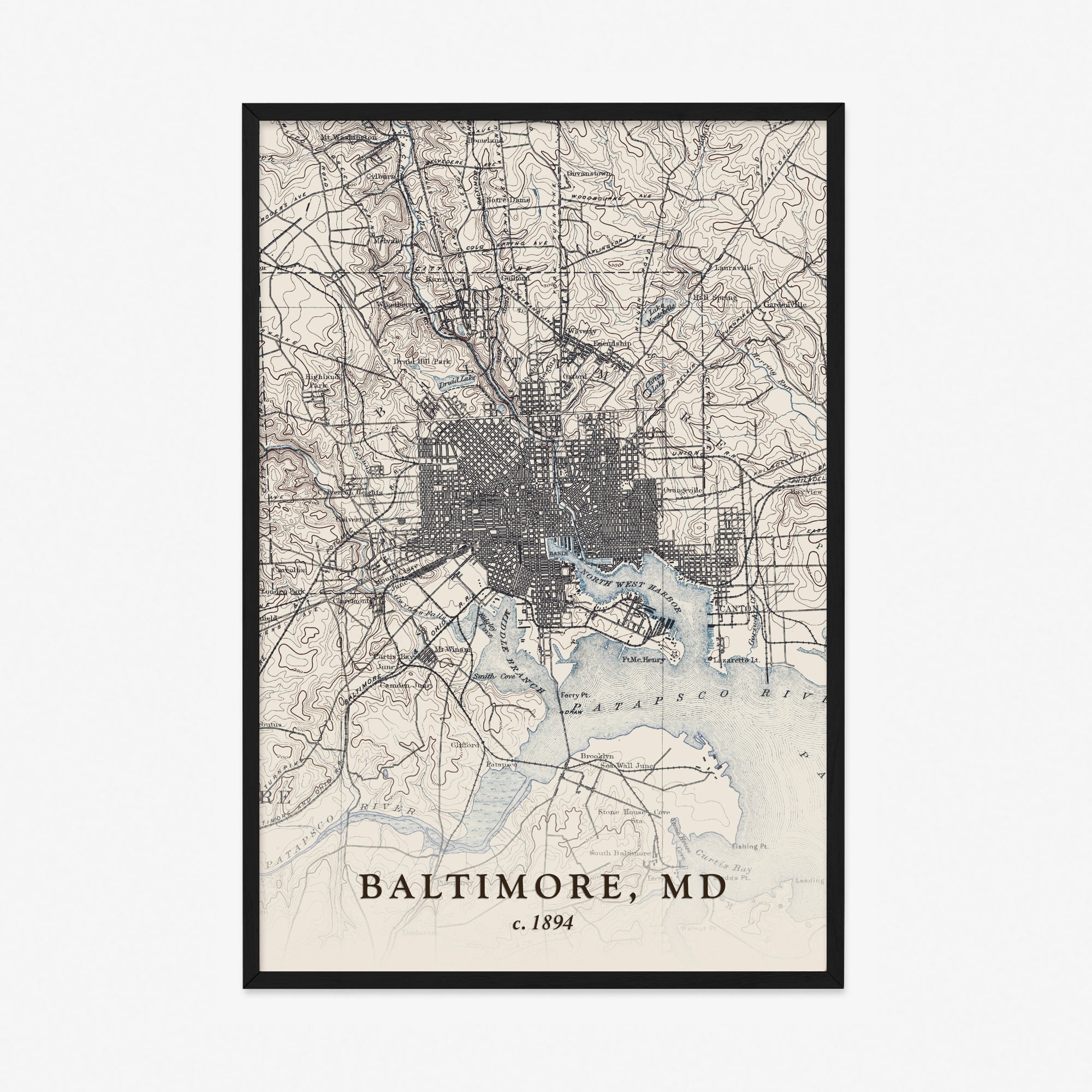 Baltimore, MD - 1894 Topographic Map