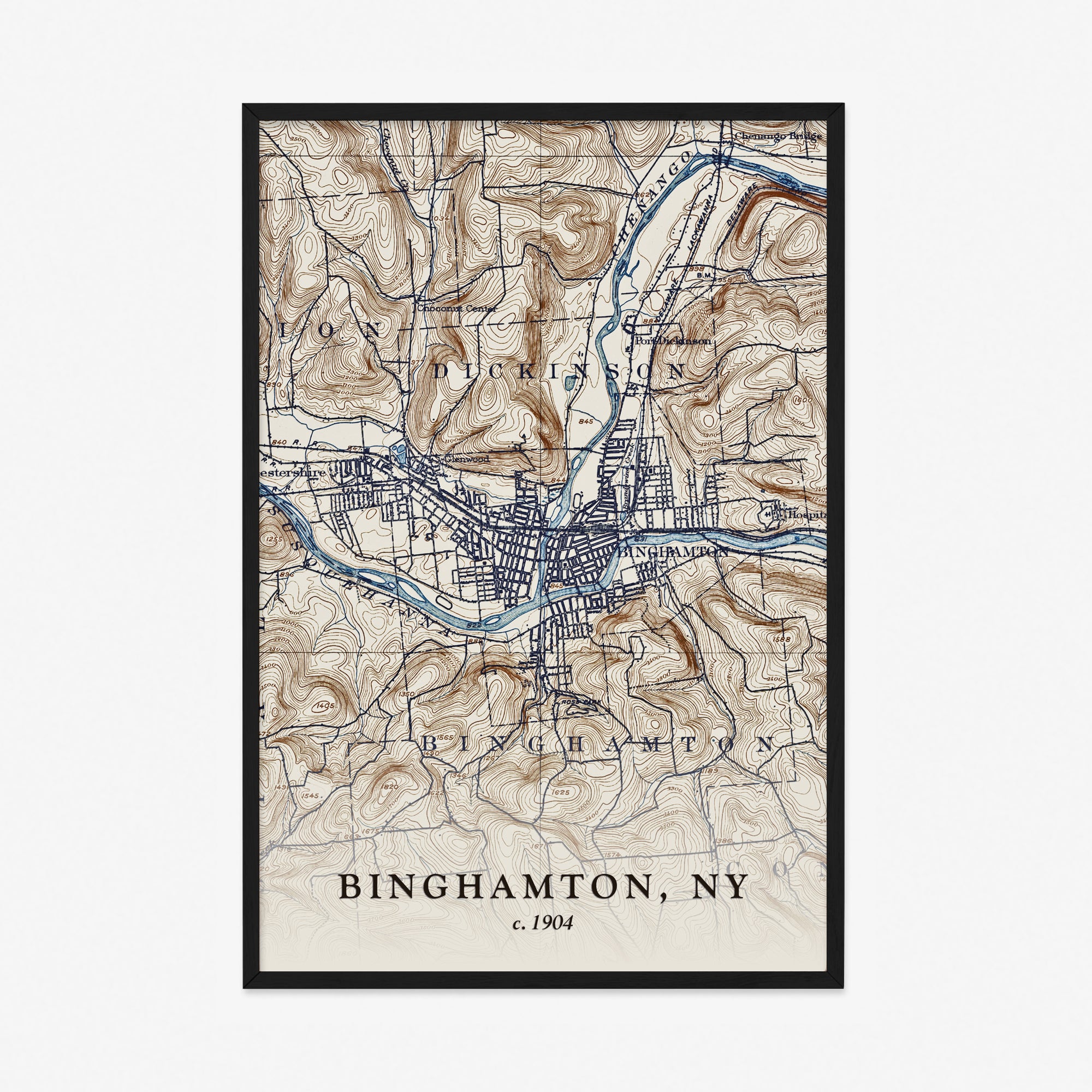 Binghamton, NY - 1904 Topographic Map
