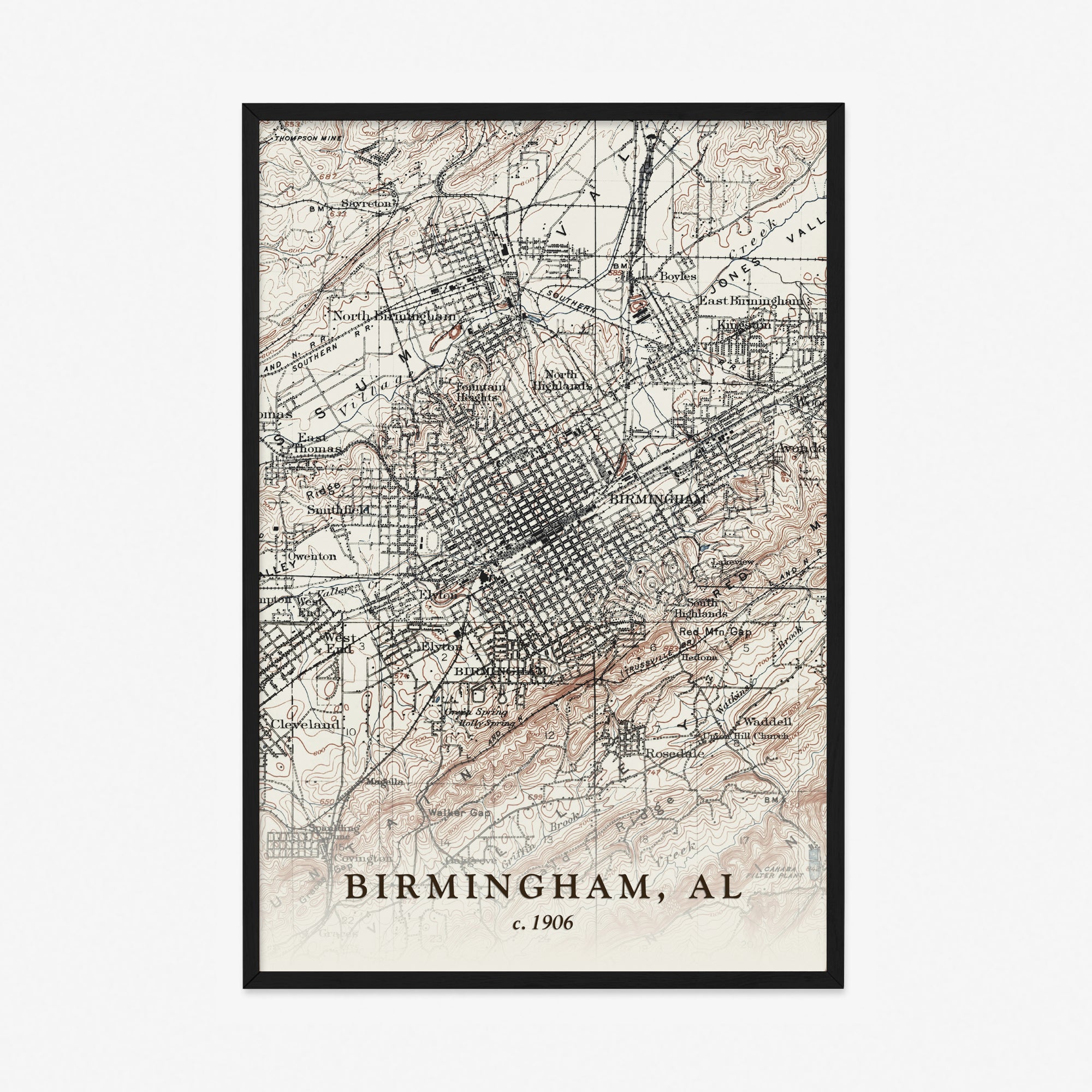 Birmingham, AL - 1906 Topographic Map