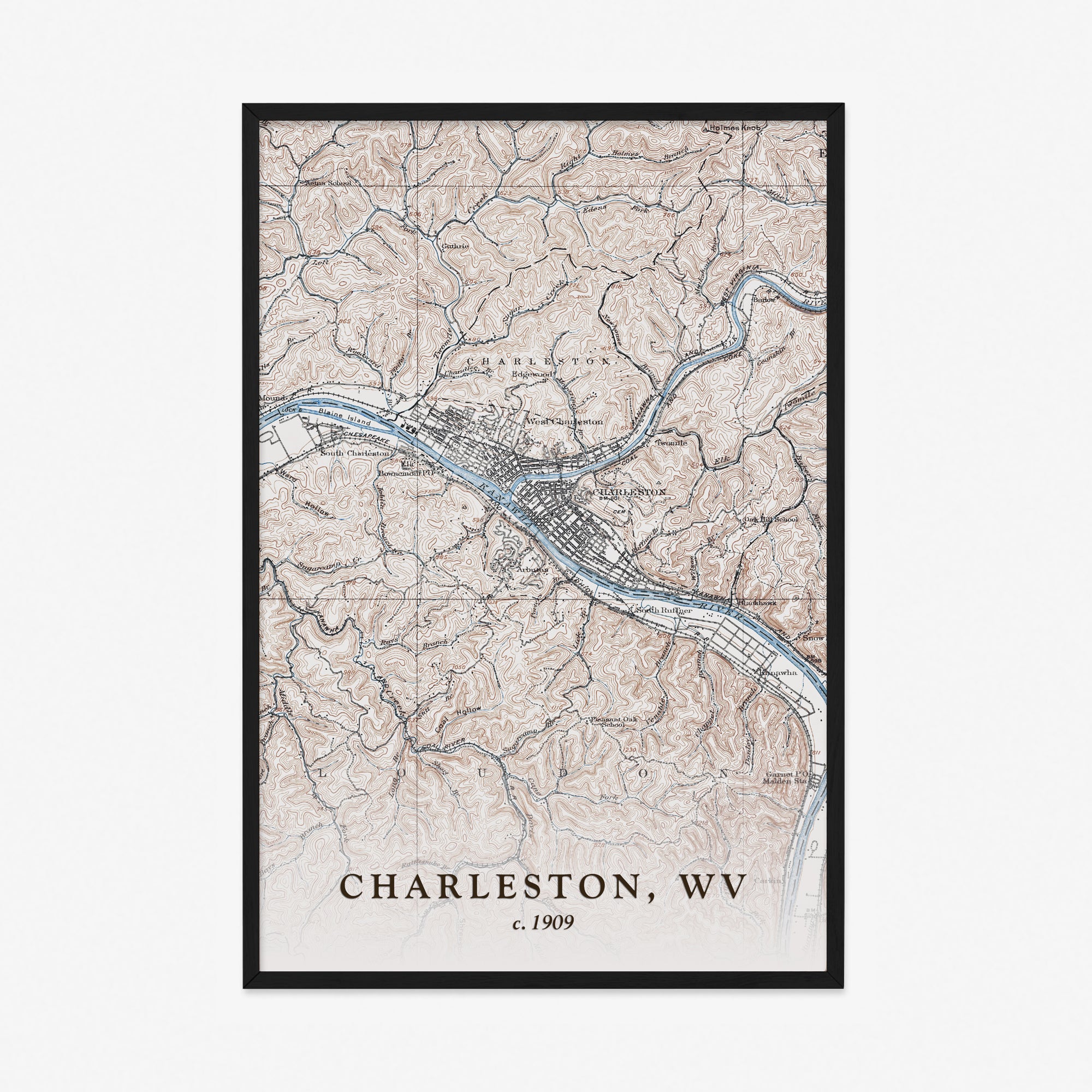 Charleston, WV - 1909 Topographic Map