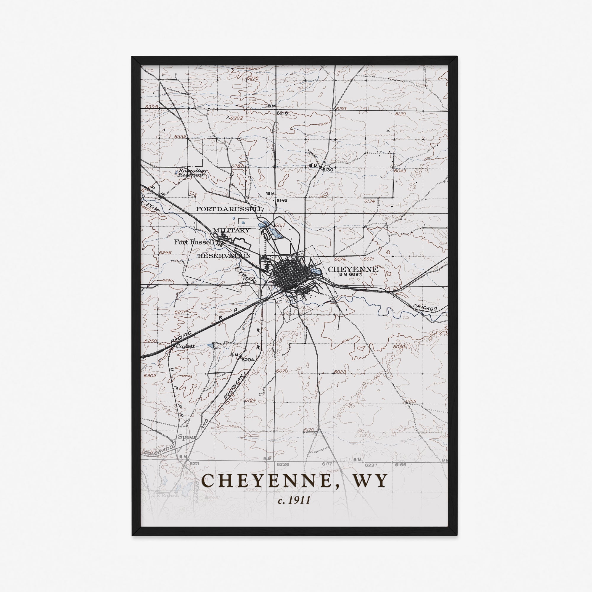 Cheyenne, WY - 1911 Topographic Map
