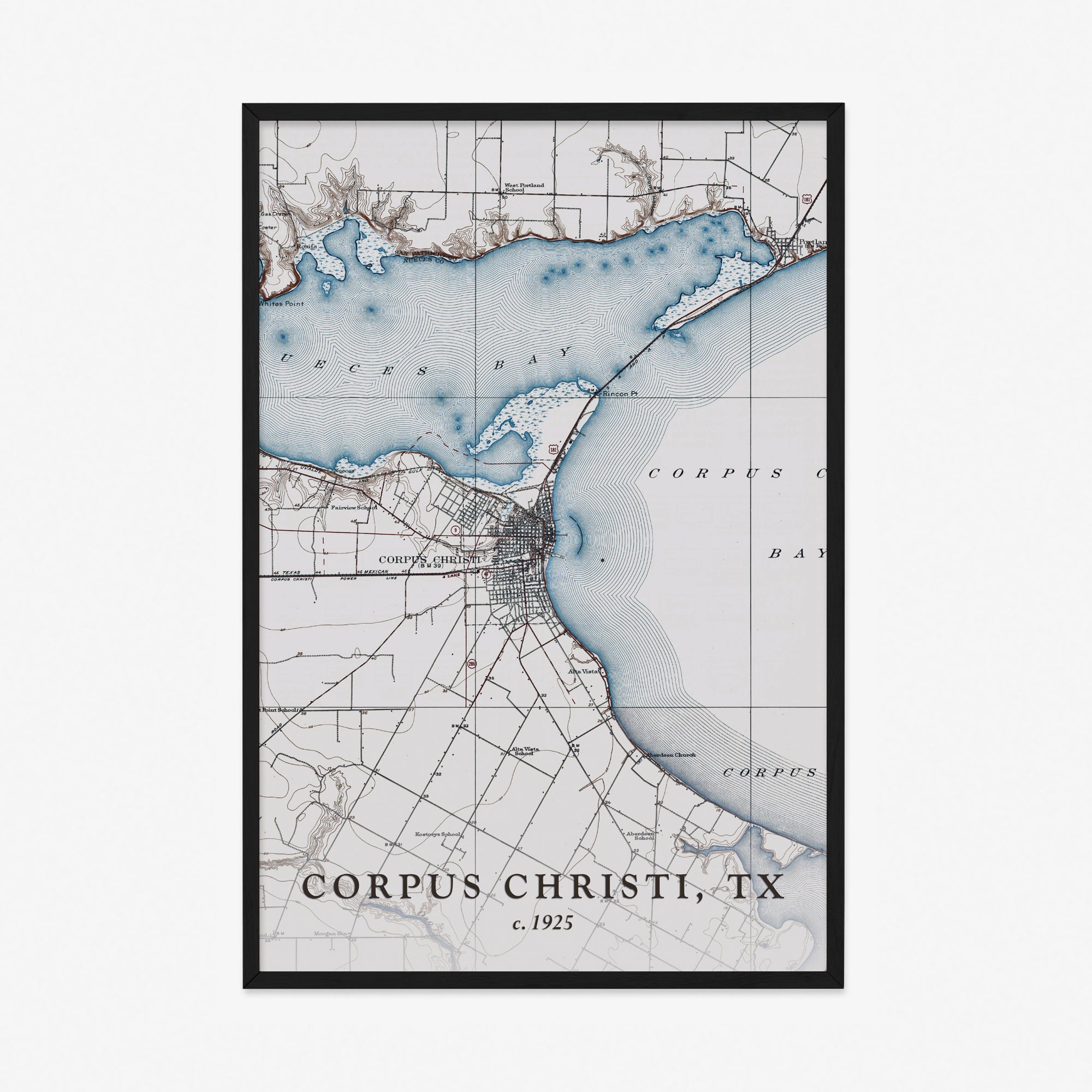 Corpus Christi, TX - 1925 Topographic Map