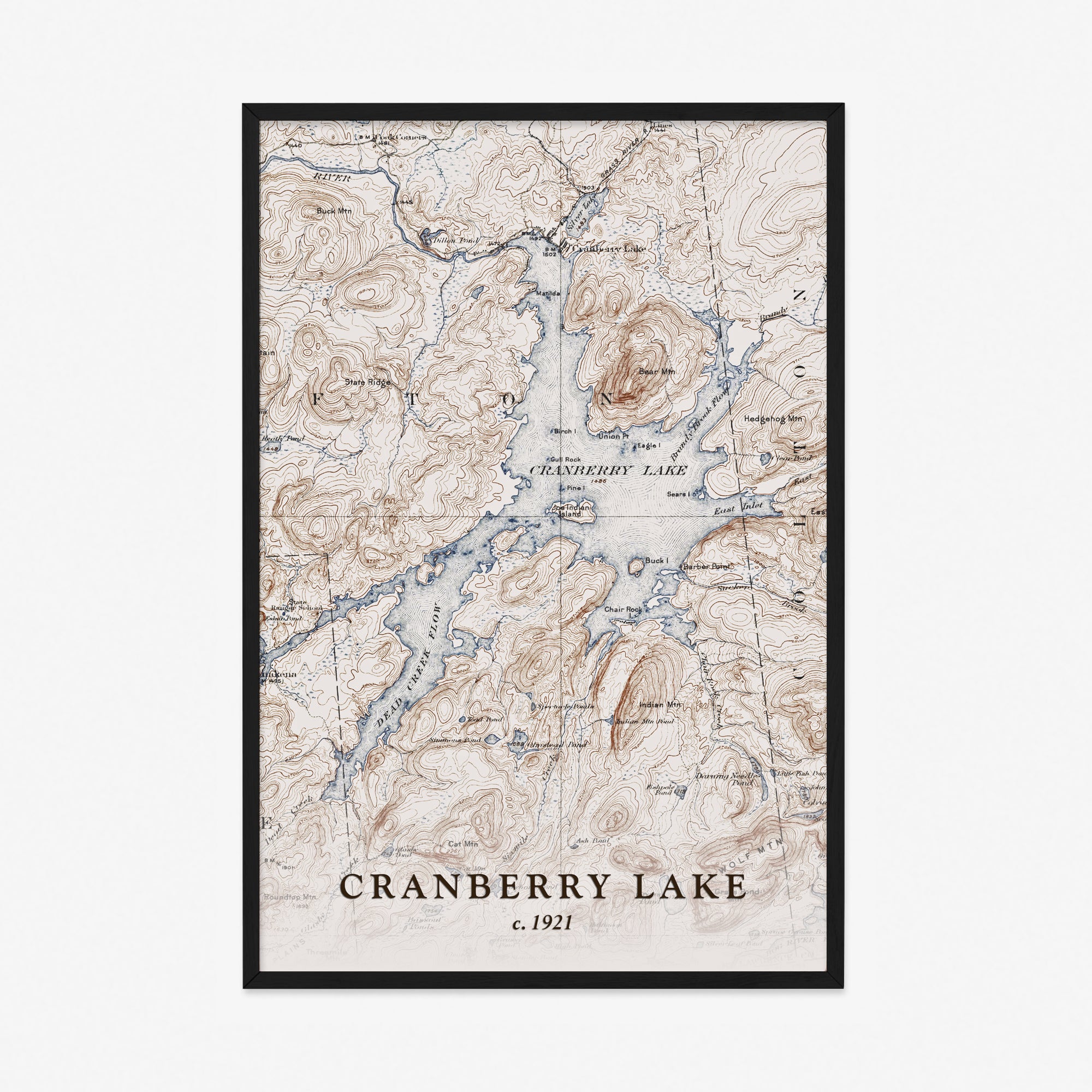 Cranberry Lake, NY - 1921 Topographic Map