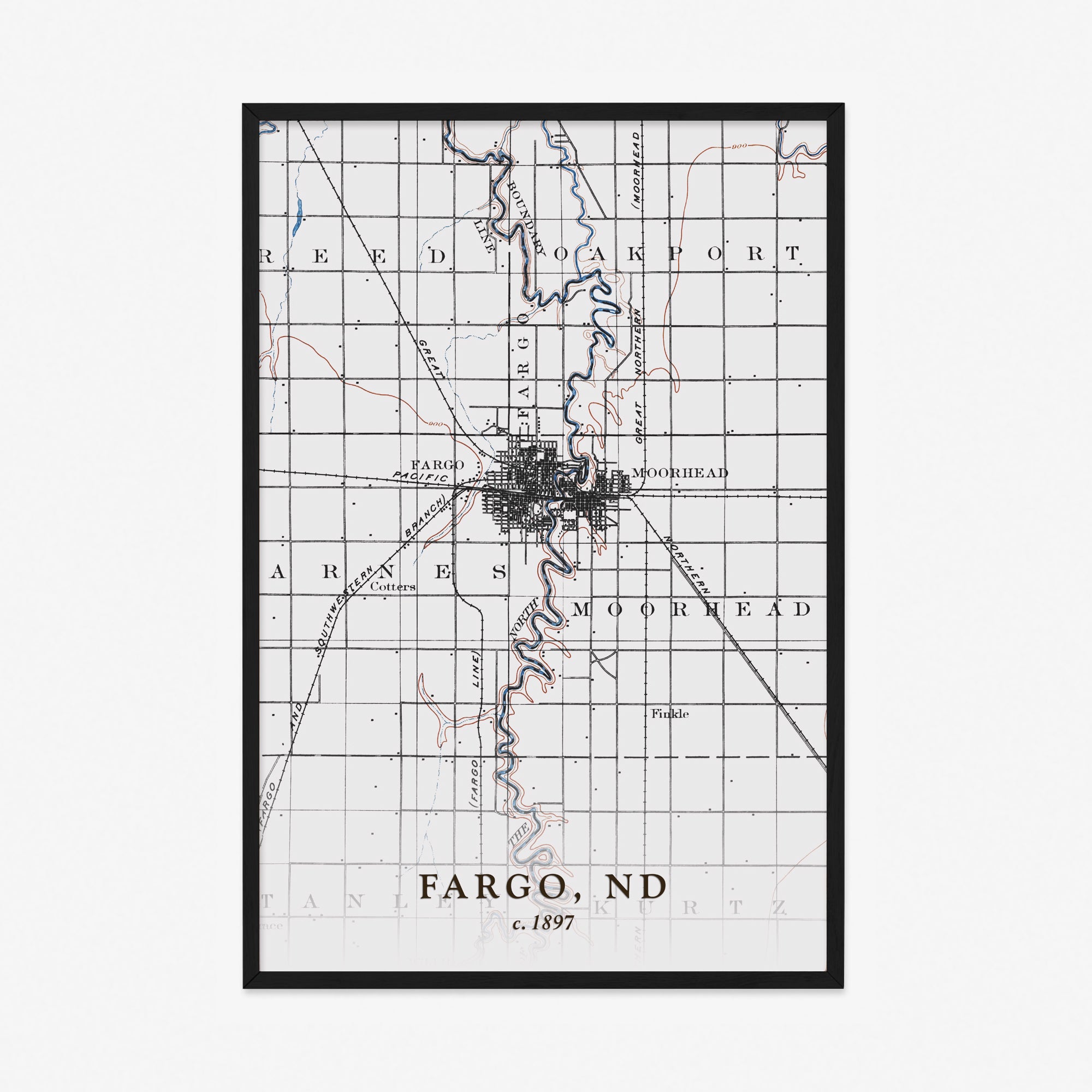 Fargo, ND - 1897 Topographic Map