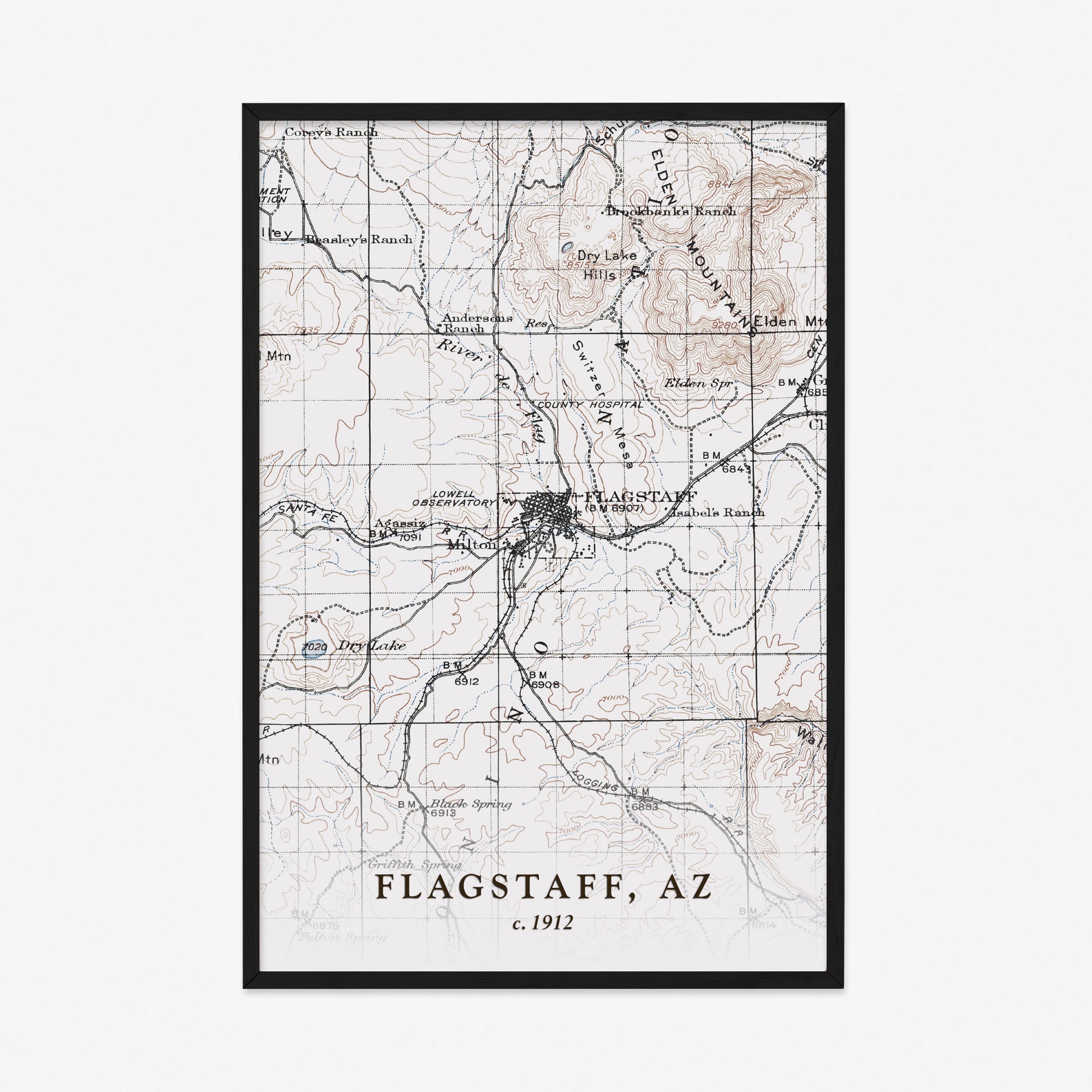Flagstaff, AZ - 1912 Topographic Map