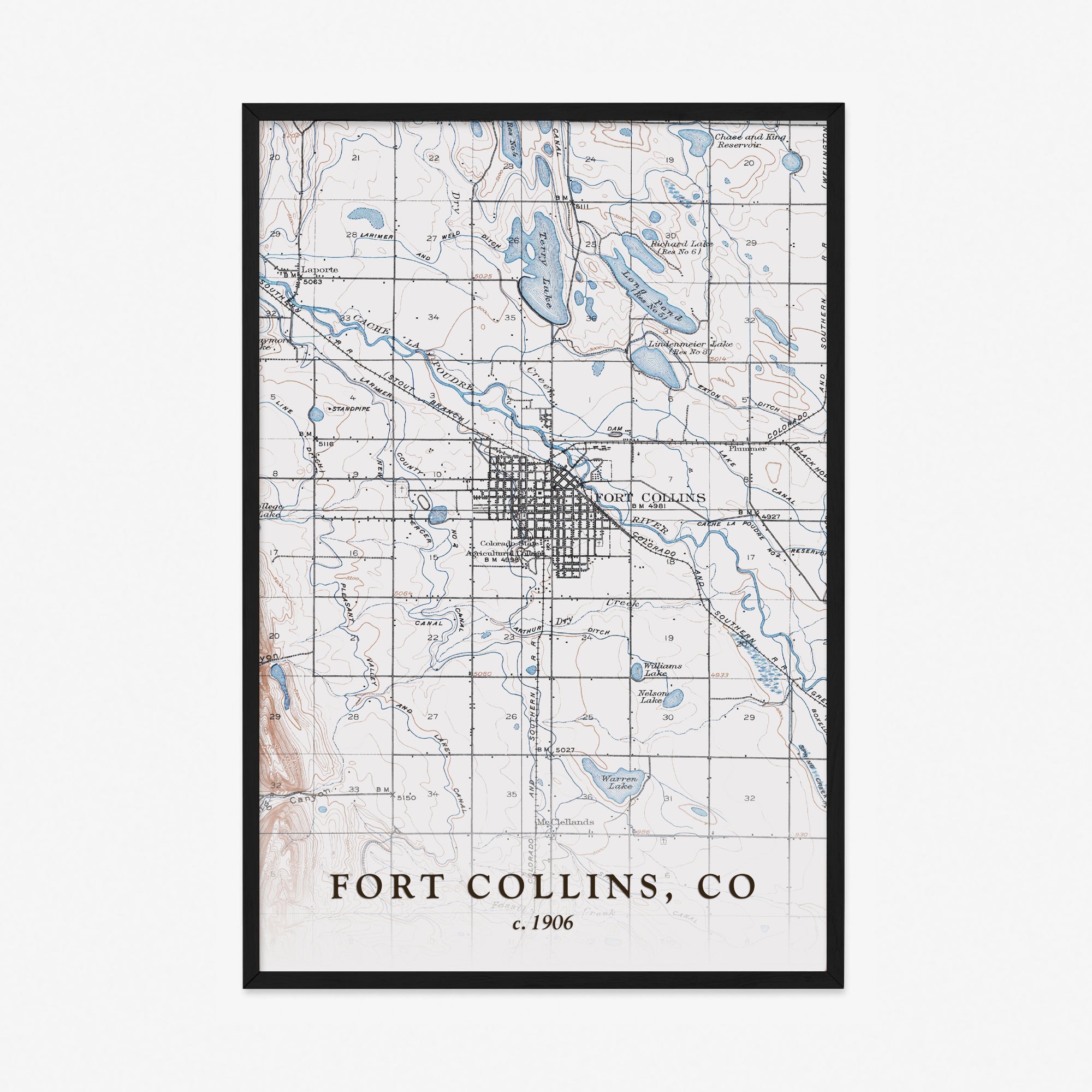 Fort Collins, CO - 1906 Topographic Map