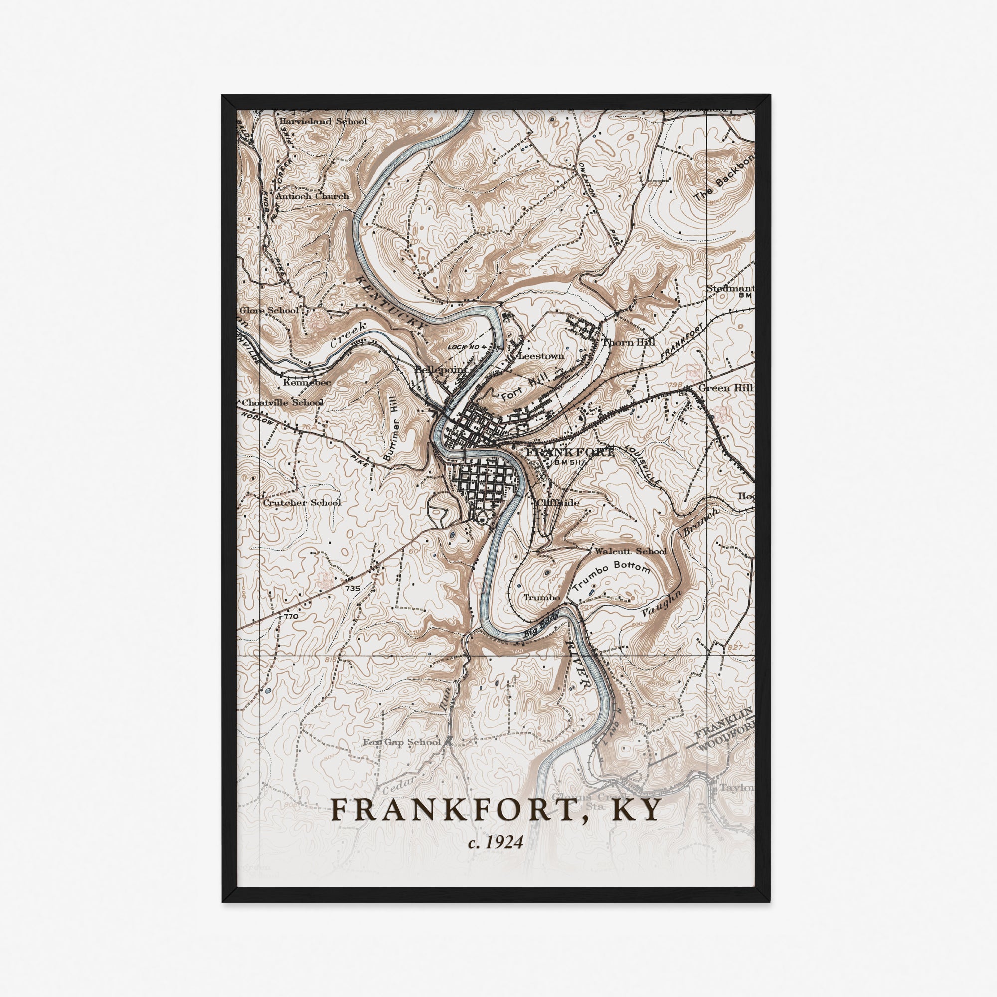 Frankfort, KY - 1924 Topographic Map