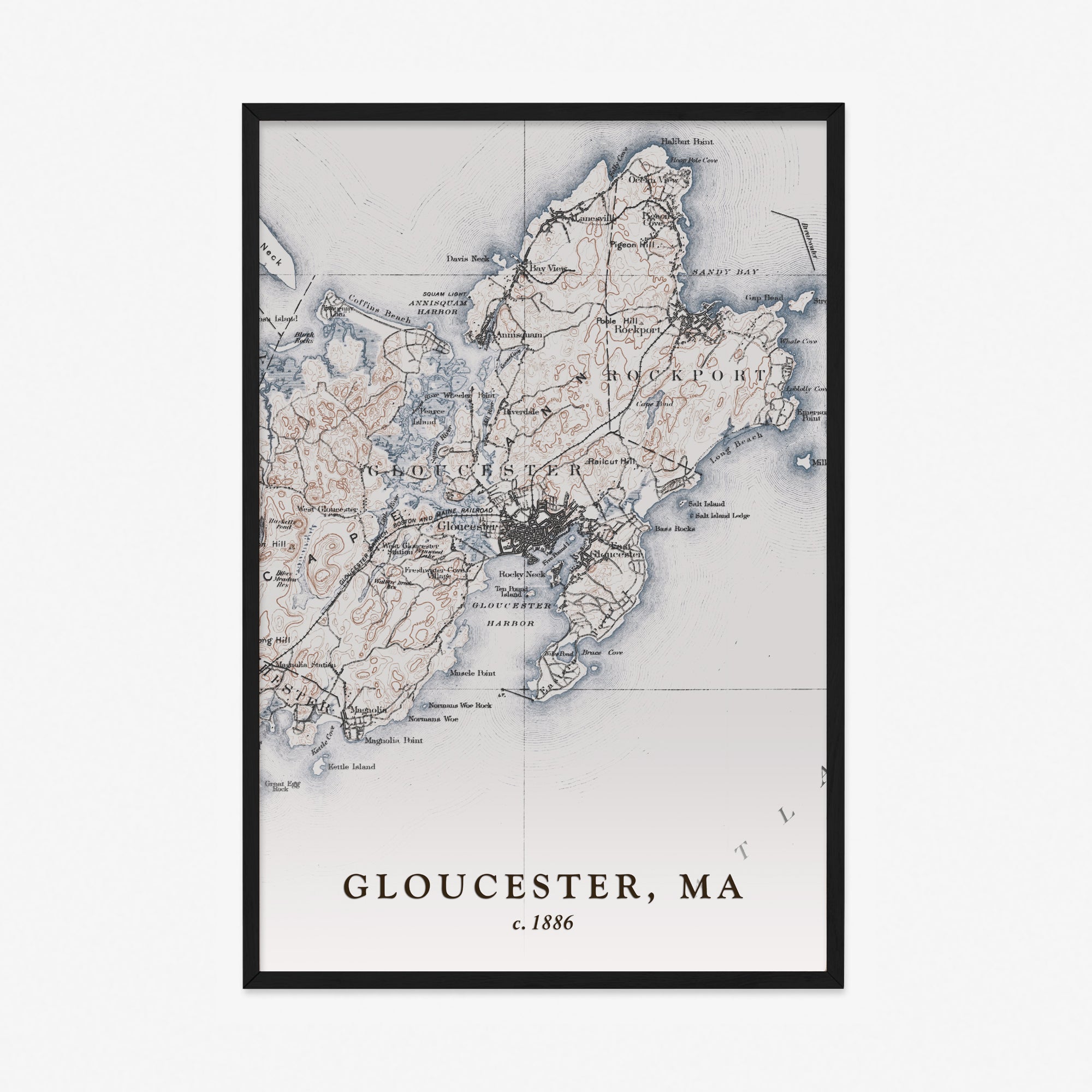 Gloucester, MA - 1886 Topographic Map