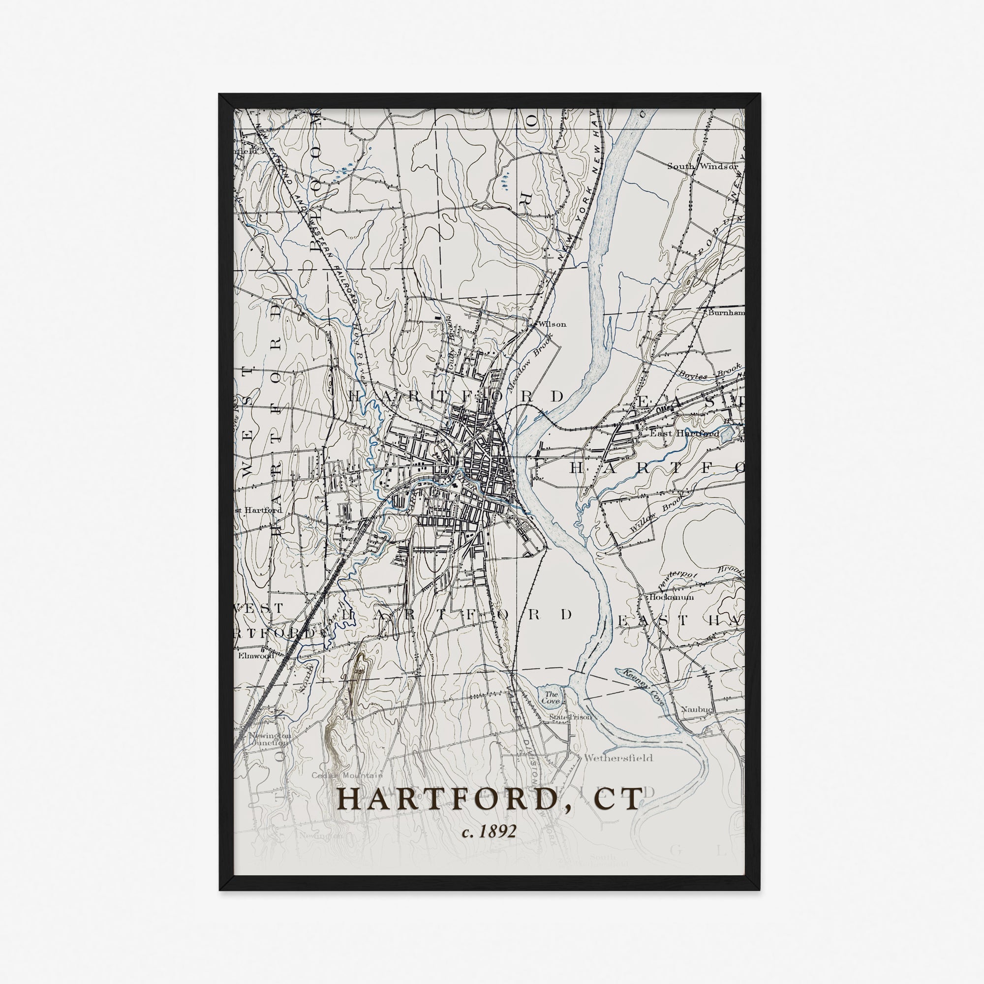 Hartford, CT - 1892 Topographic Map