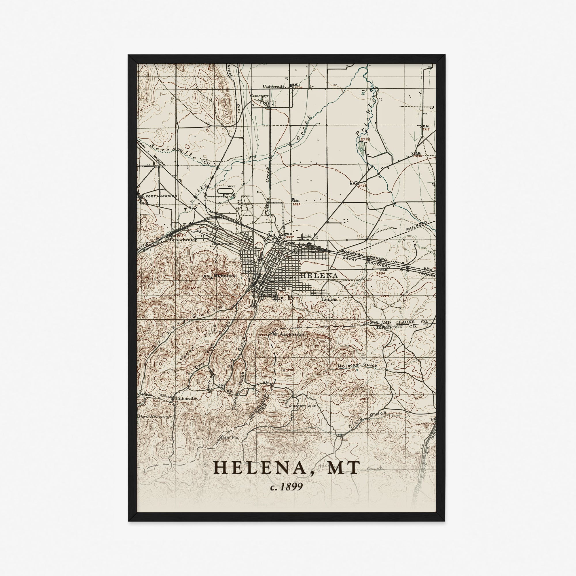 Helena, MT - 1899 Topographic Map