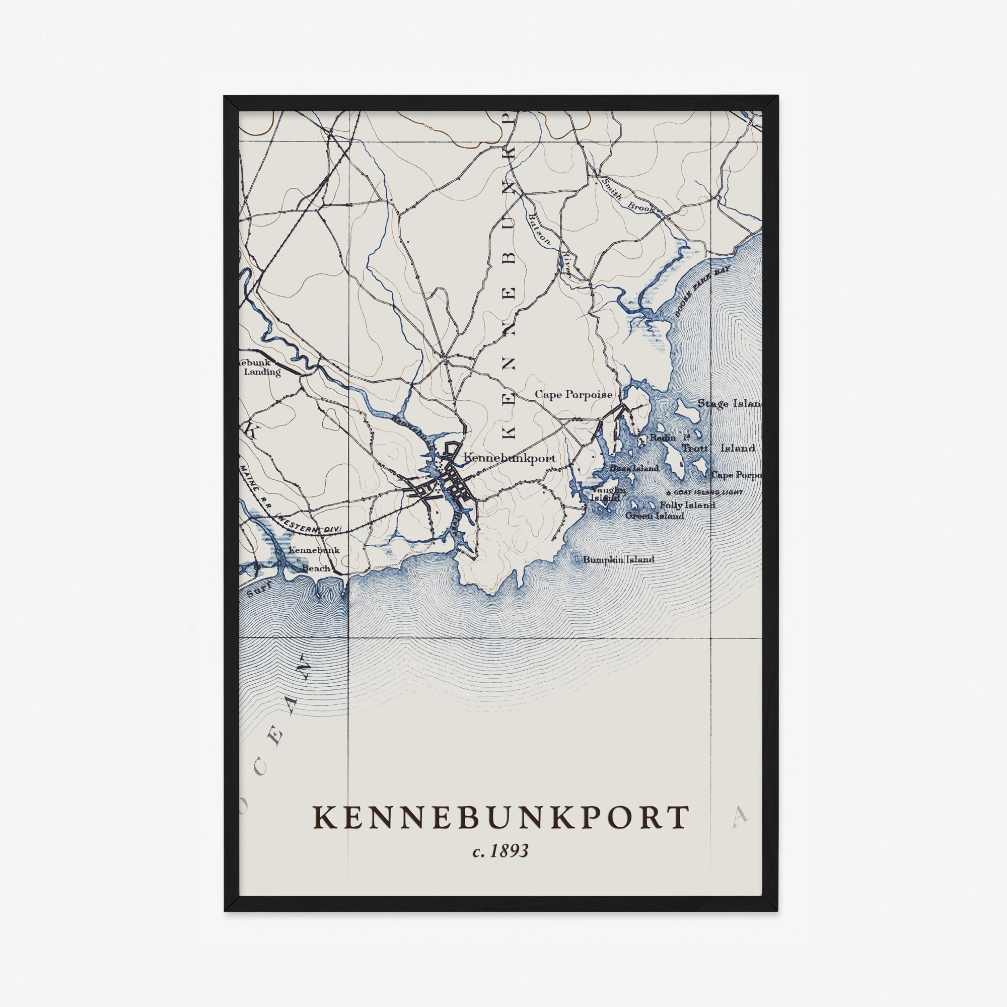 Kennebunkport, ME - 1893 Topographic Map