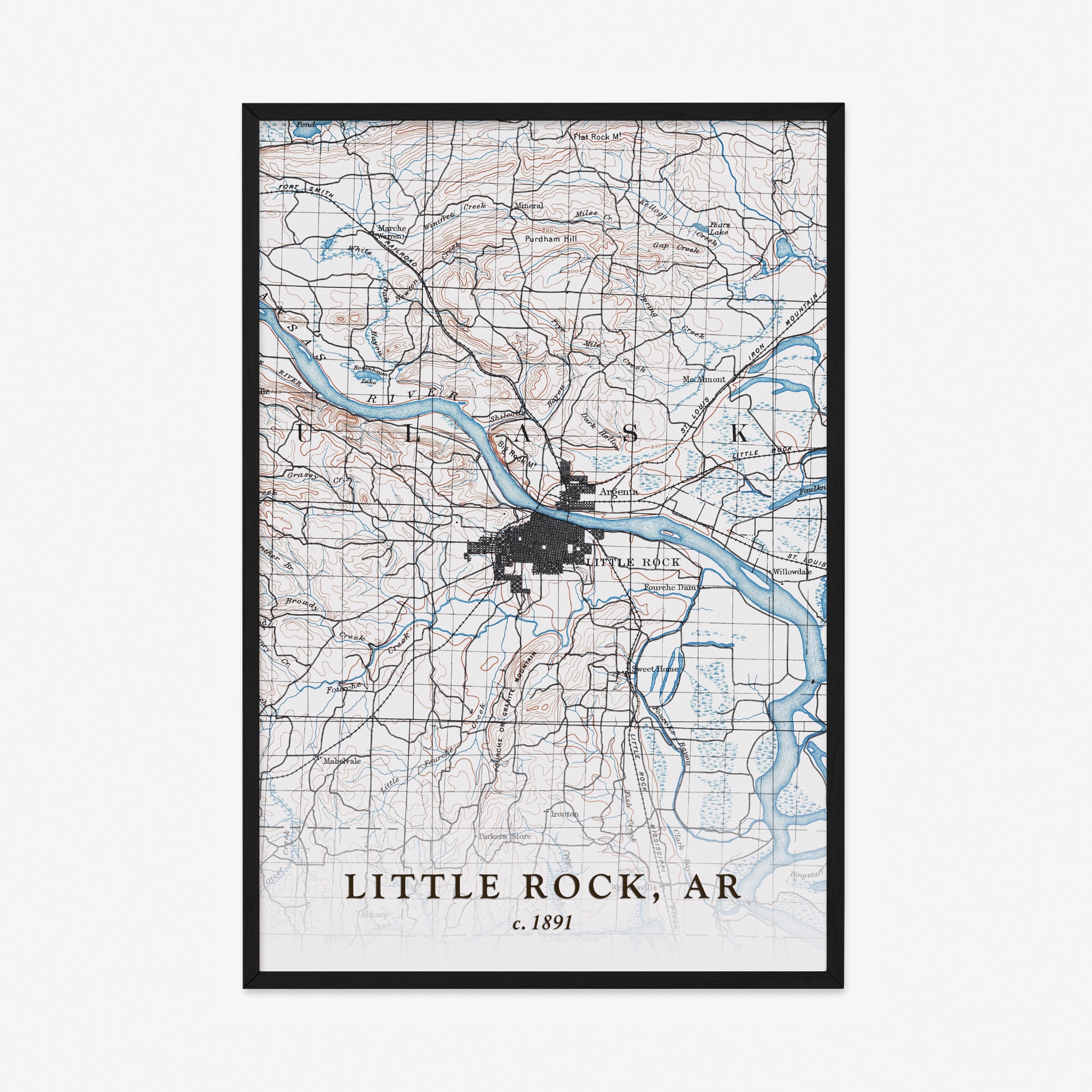 Little Rock, AR - 1891 Topographic Map
