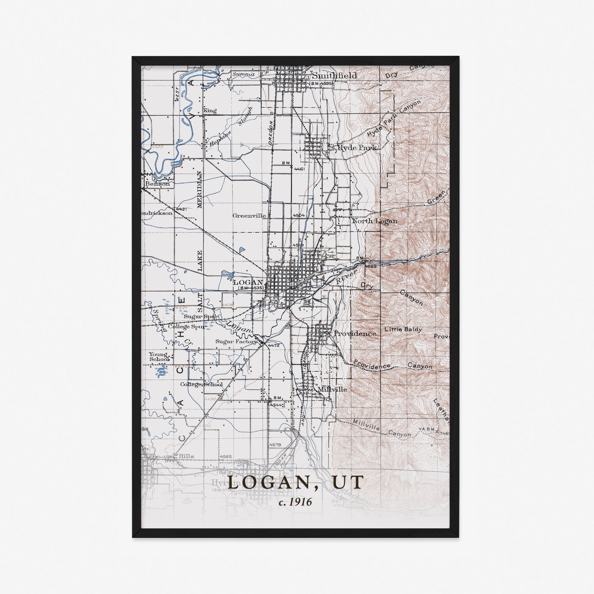 Logan, UT - 1916 Topographic Map