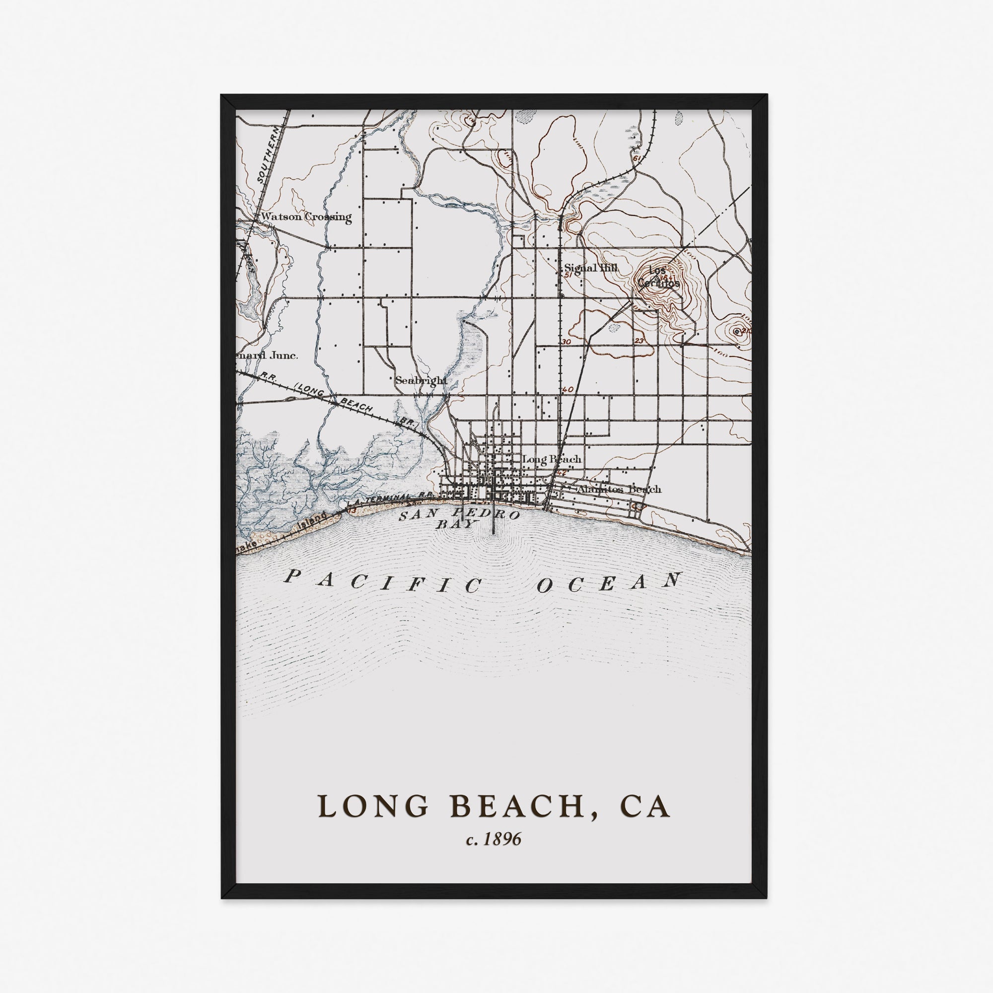 Long Beach, CA - 1896 Topographic Map