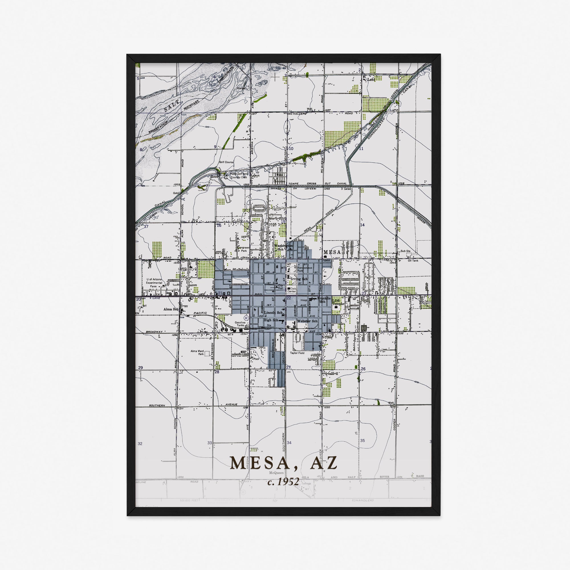 Mesa, AZ - 1952 Topographic Map