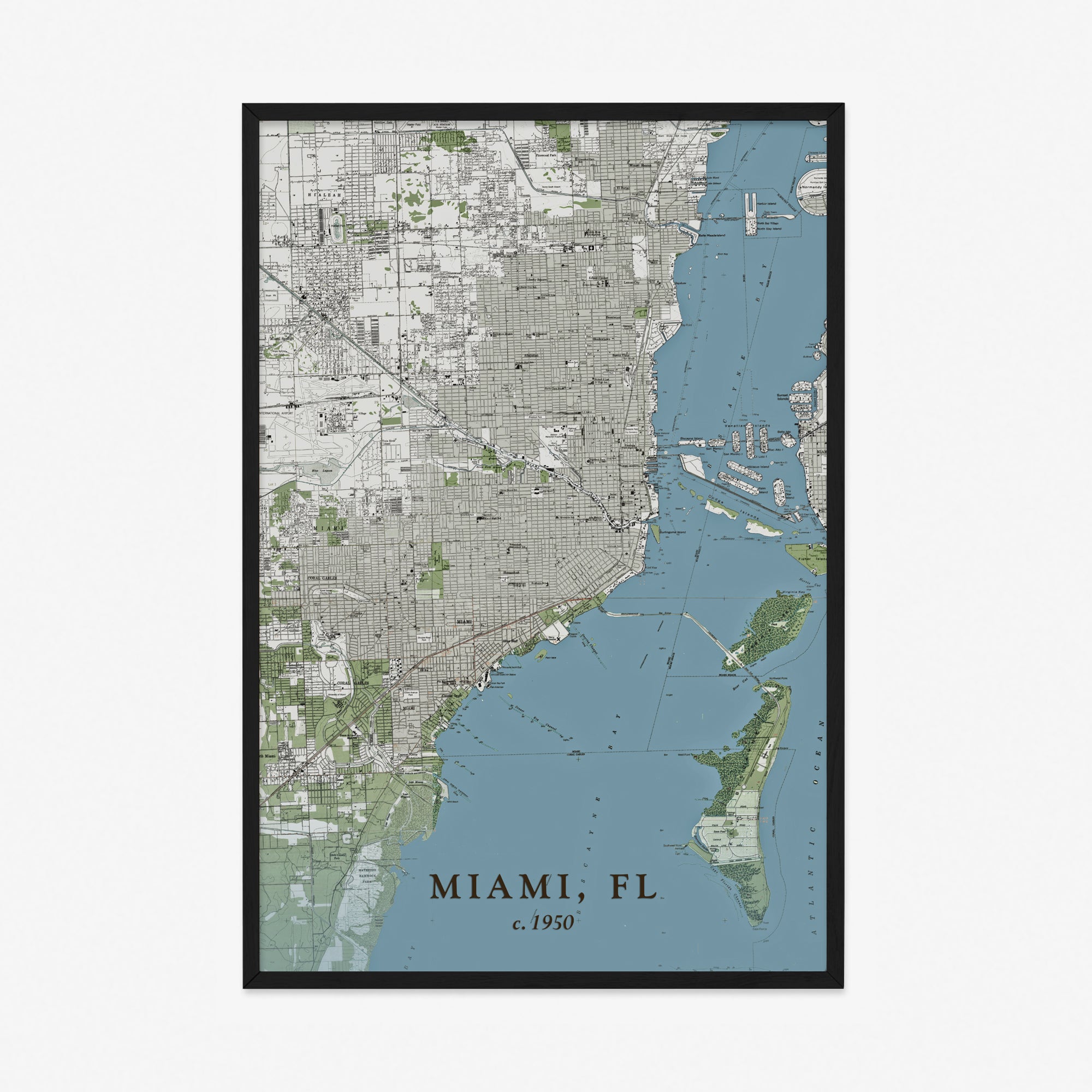 Miami, FL - 1950 Topographic Map