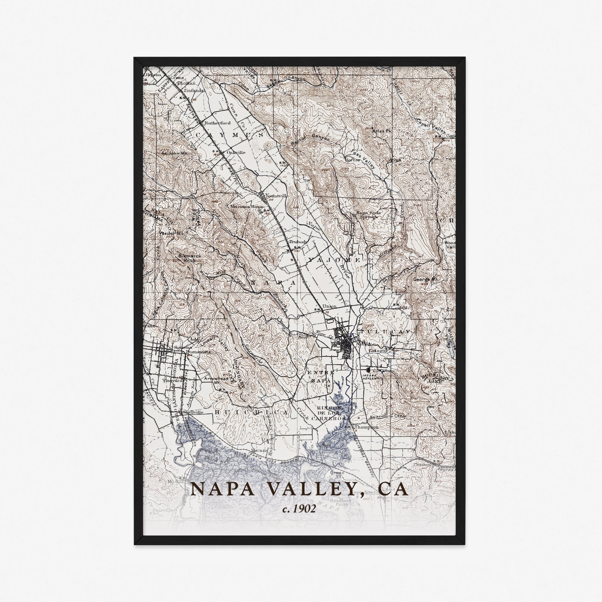 Napa Valley, CA - 1902 Topographic Map