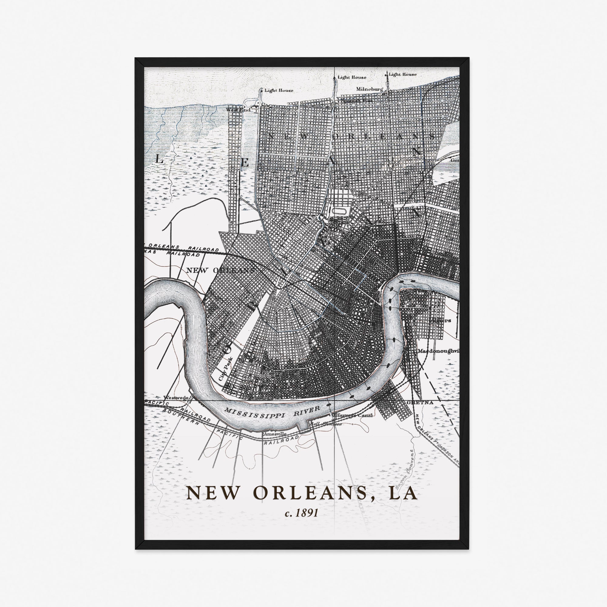 New Orleans, LA - 1891 Topographic Map