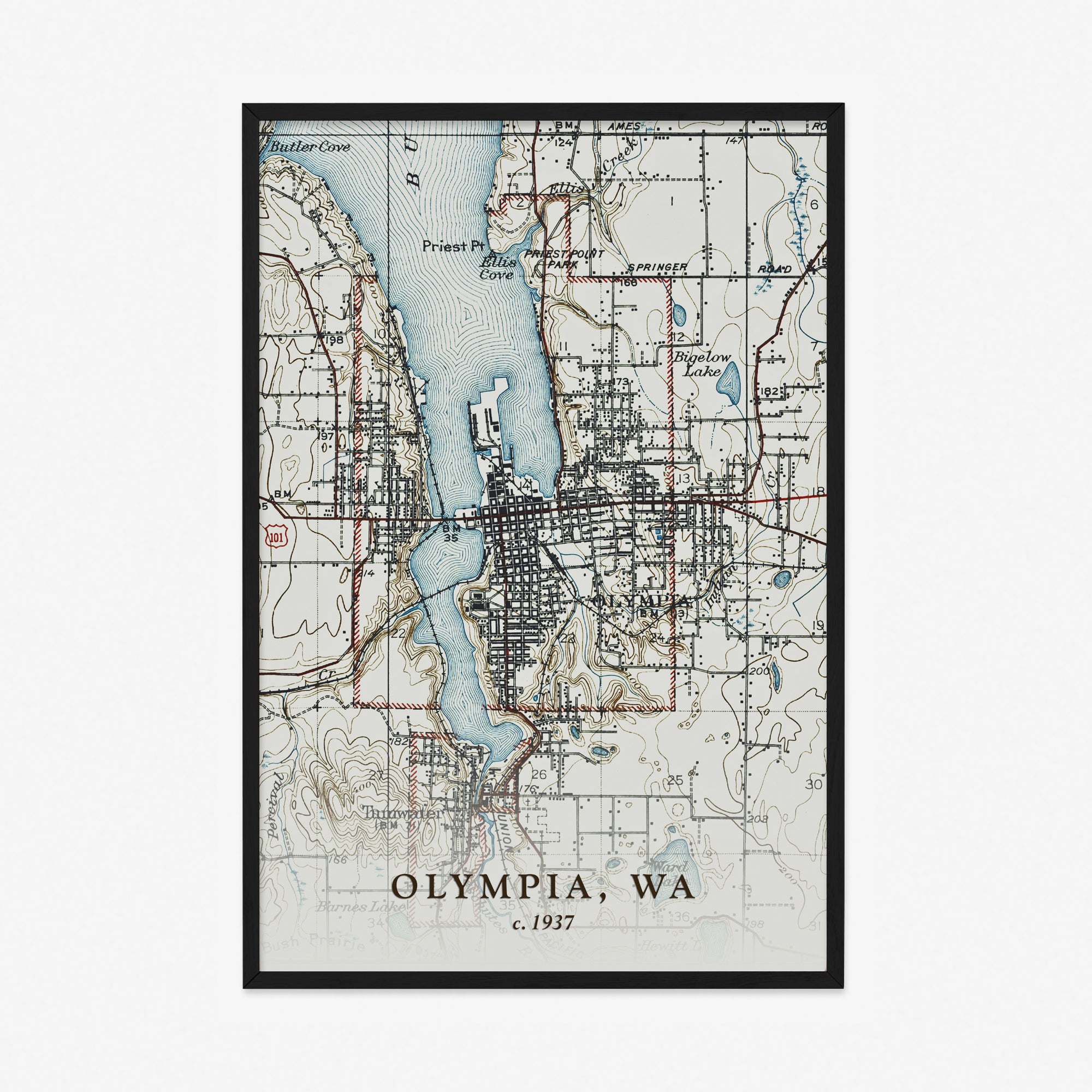 Olympia, WA - 1937 Topographic Map
