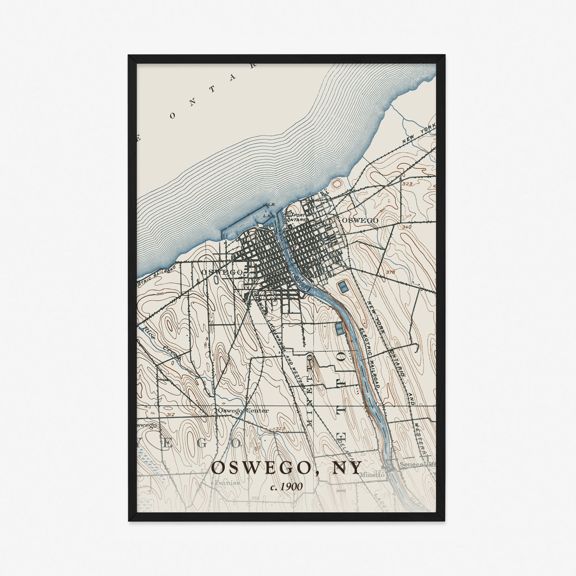 Oswego, NY - 1900 Topographic Map