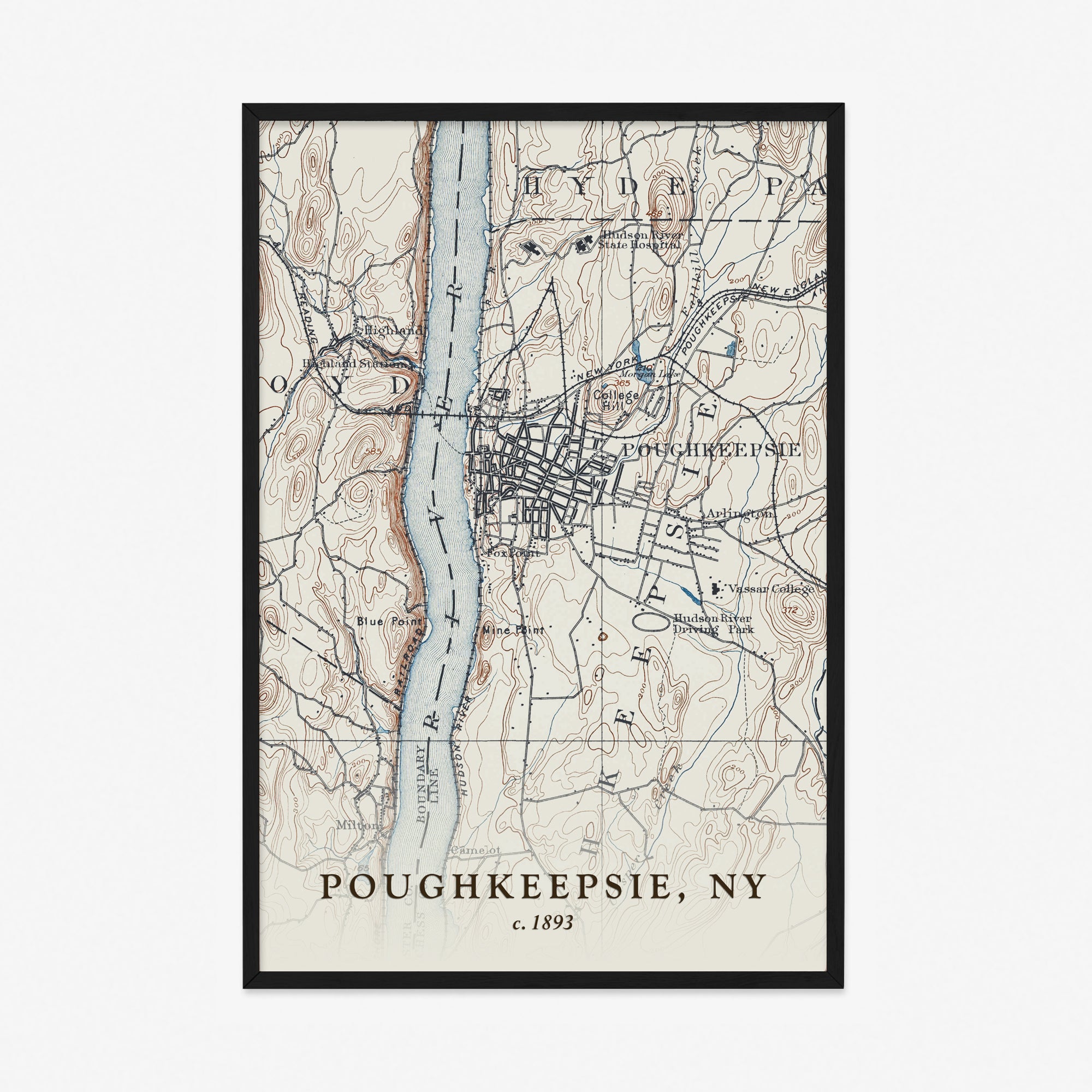 Poughkeepsie, NY - 1893 Topographic Map