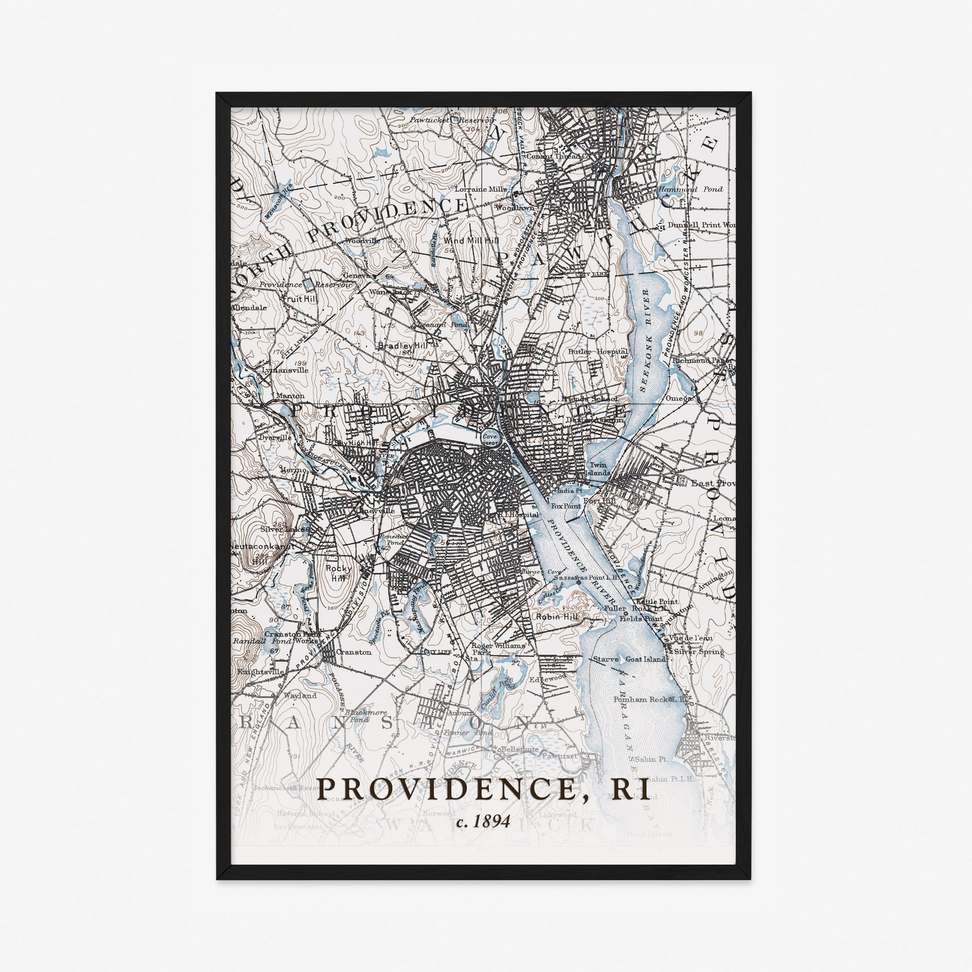 Providence, RI - 1894 Topographic Map