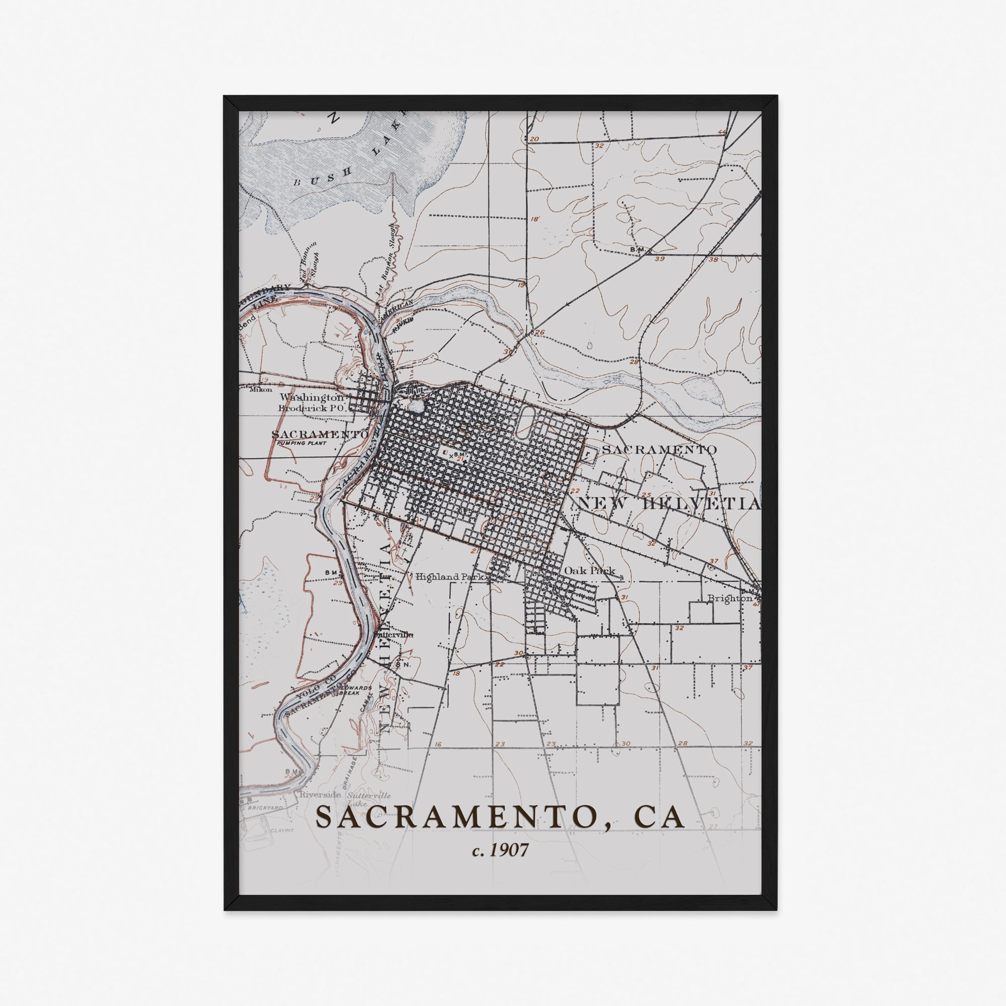 Sacramento, CA - 1907 Topographic Map